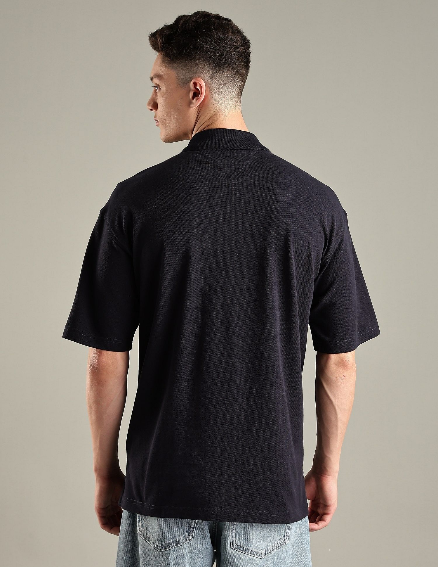 Tommy Hilfiger Solid Regular-Fit Cotton Polo Shirt