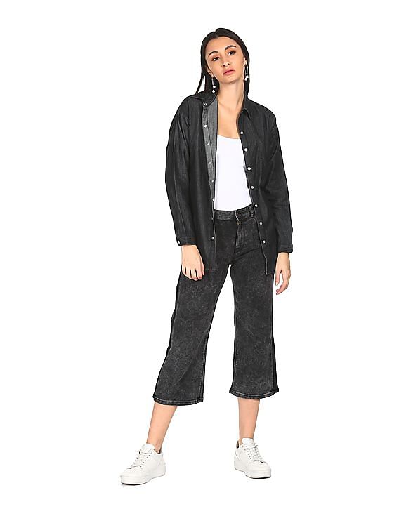 Flying Machine Women Flared Fit Acid Wash Jeans