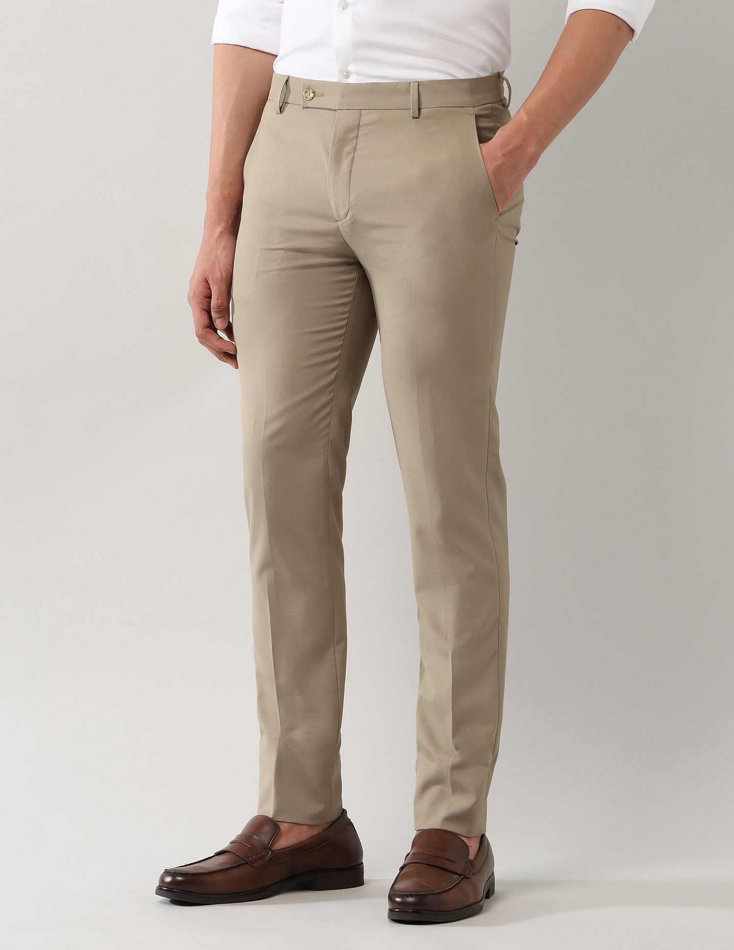 Arrow Slim Fit Polyester Trousers