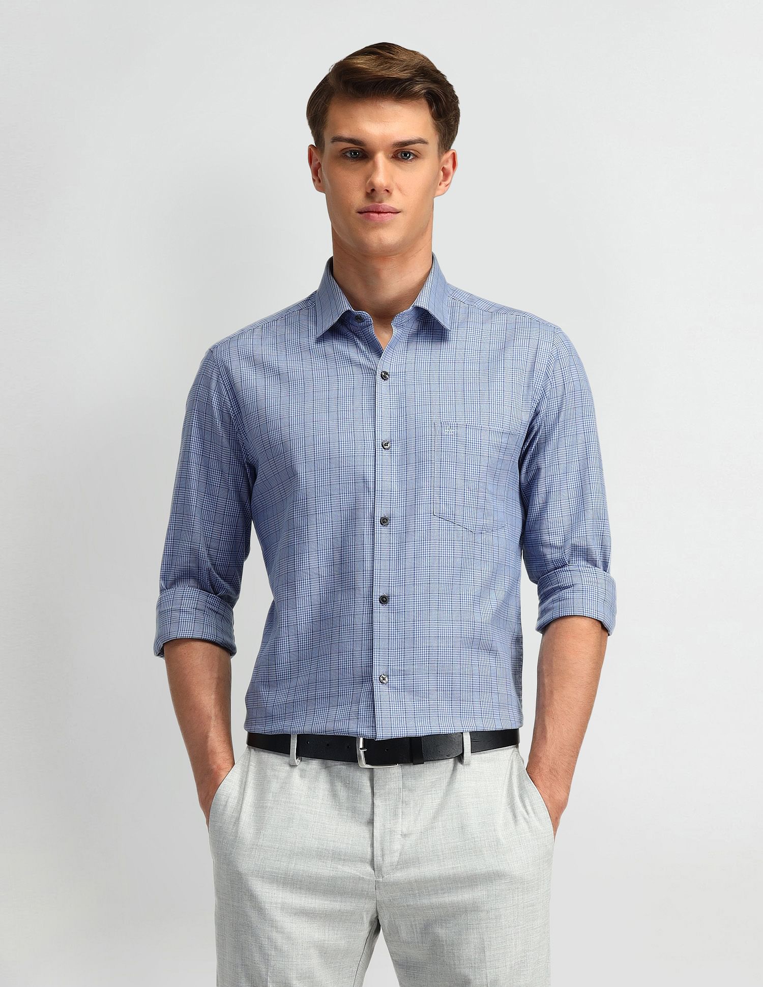 Arrow Houndstooth Cotton Shirt