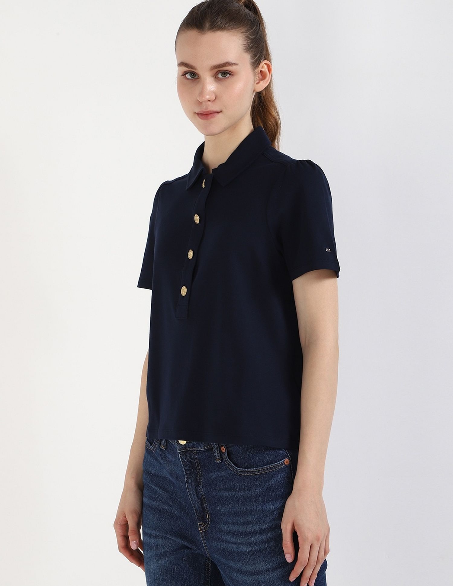 Tommy Hilfiger Solid Slim-Fit Cotton Polo T-Shirt