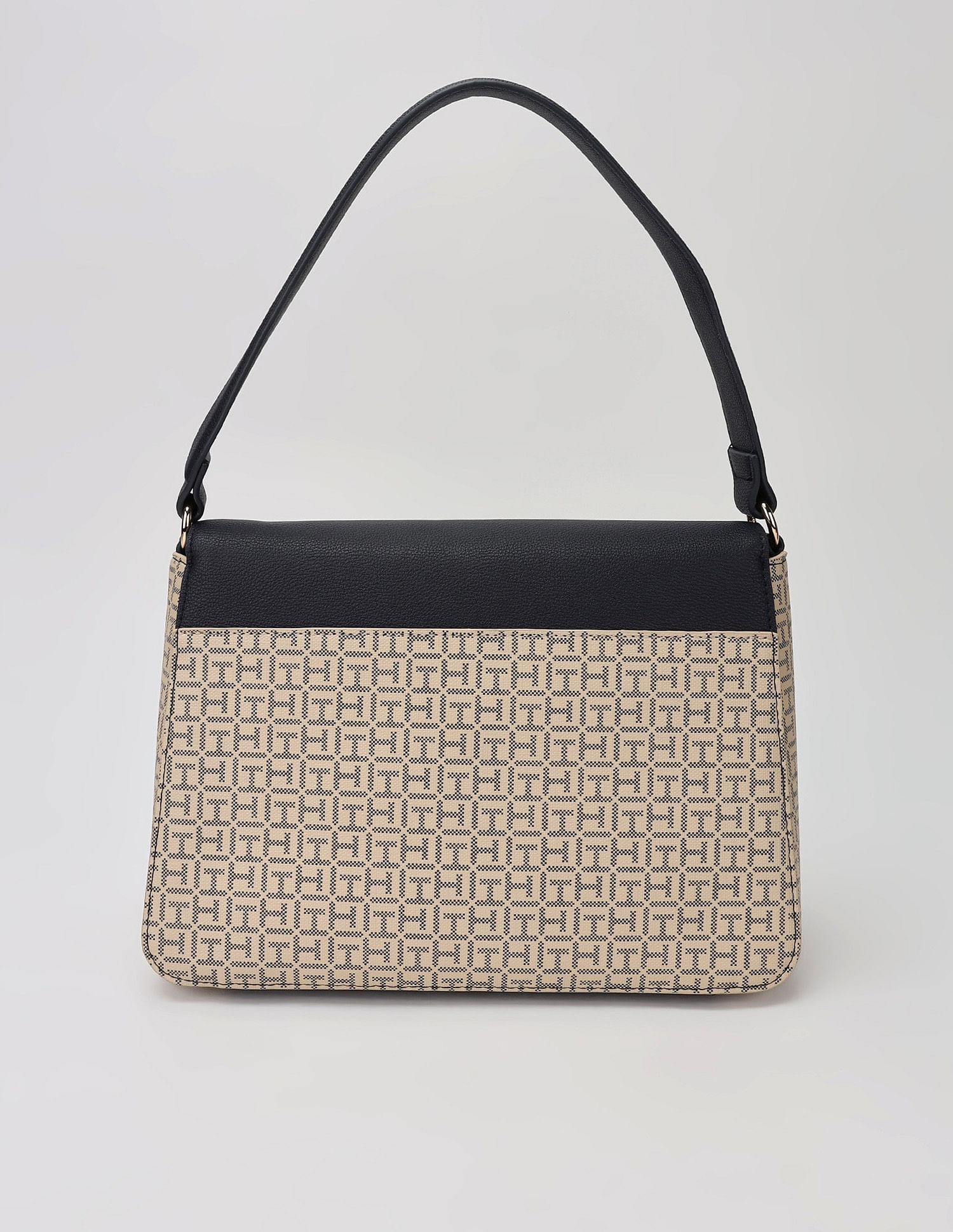 Tommy Hilfiger Logo Beige Pvc Hand Bag