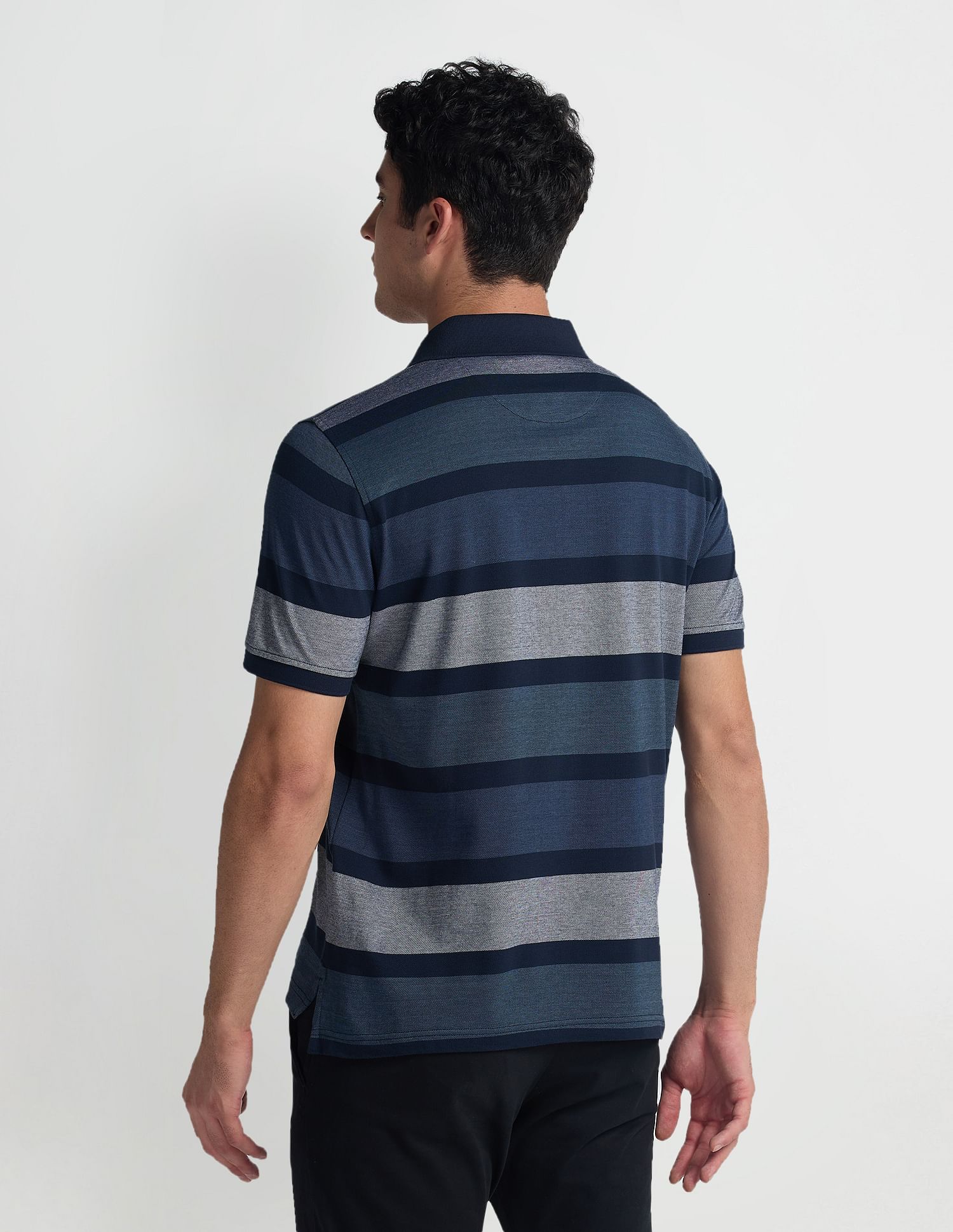 Arrow Horizontal Stripe Cotton Polo Shirt
