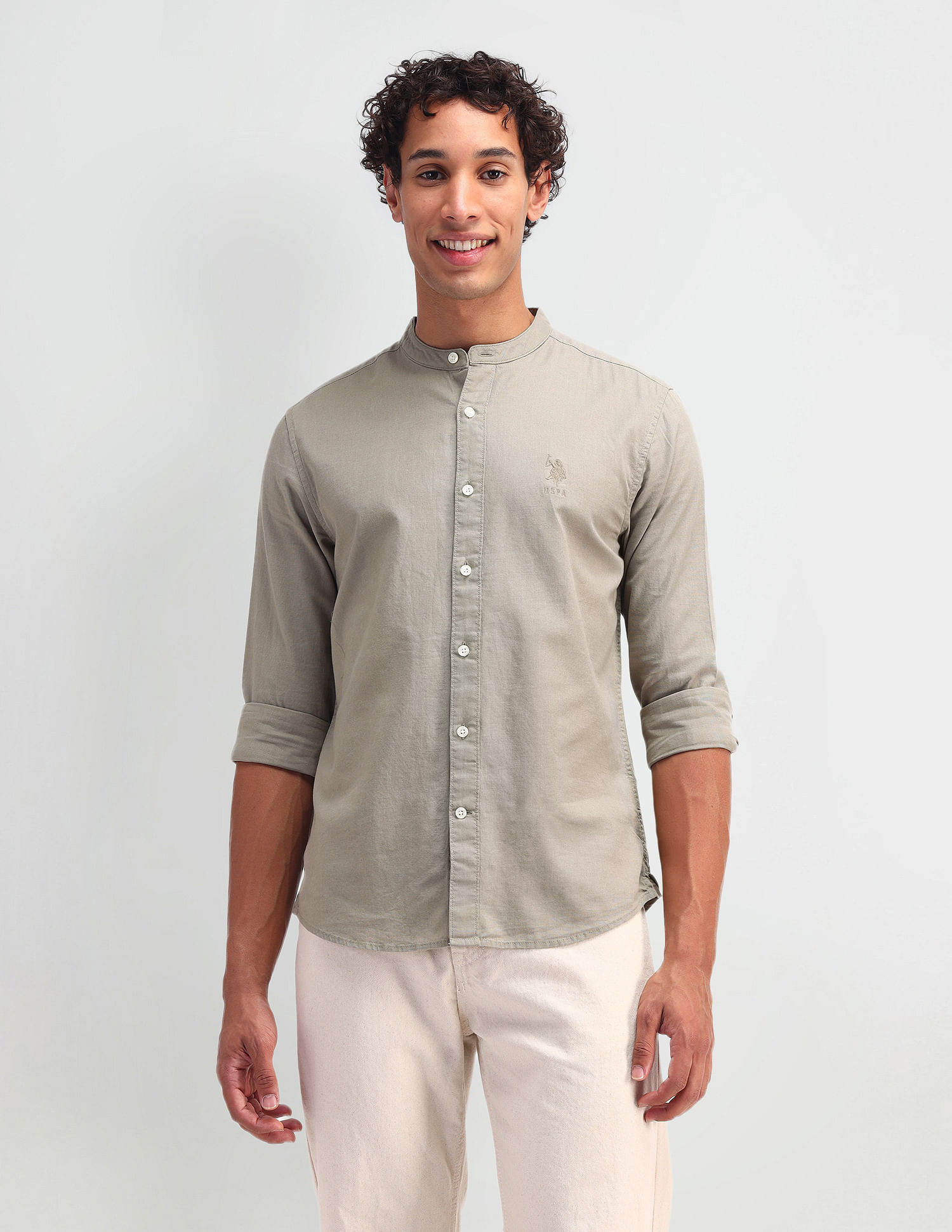 U.S. Polo Assn. Denim Co. Slim Fit Solid Shirt