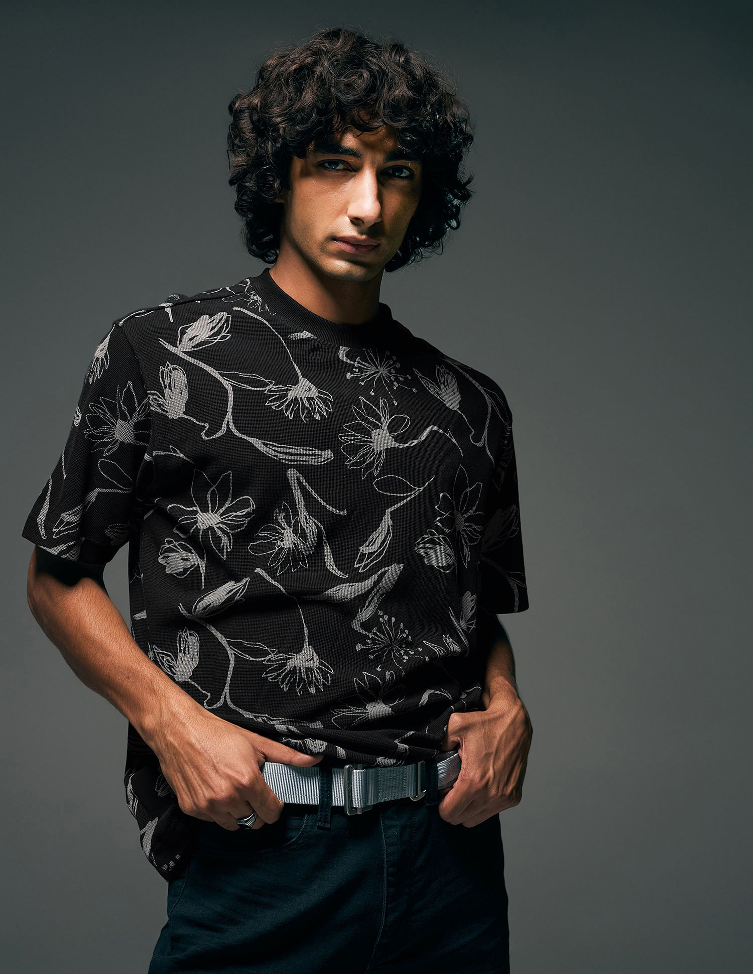 Flying Machine Floral Printed Relaxed Fit T-Shirt
