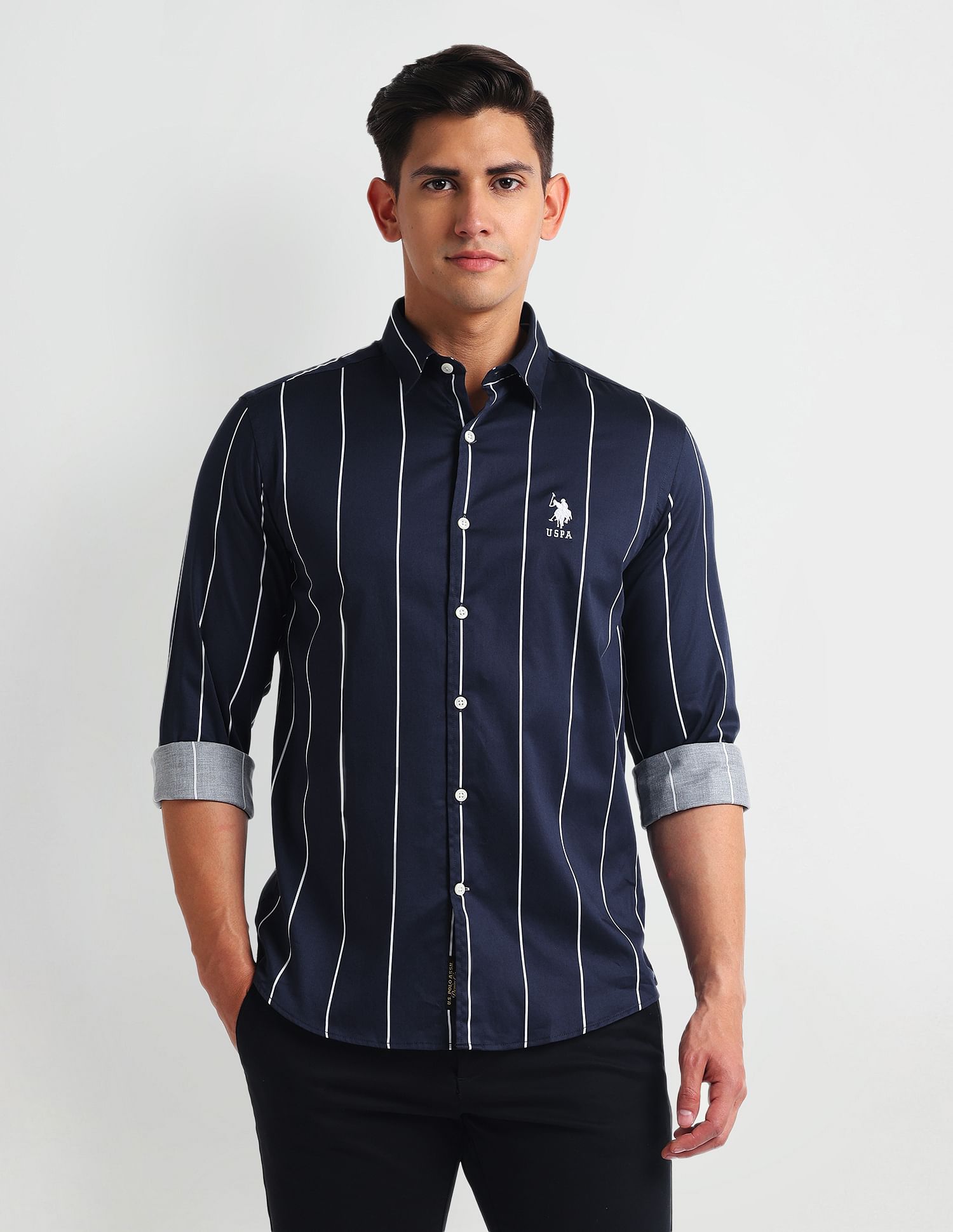 U.S. Polo Assn. Denim Co. Vertical Stripe Slim Shirt