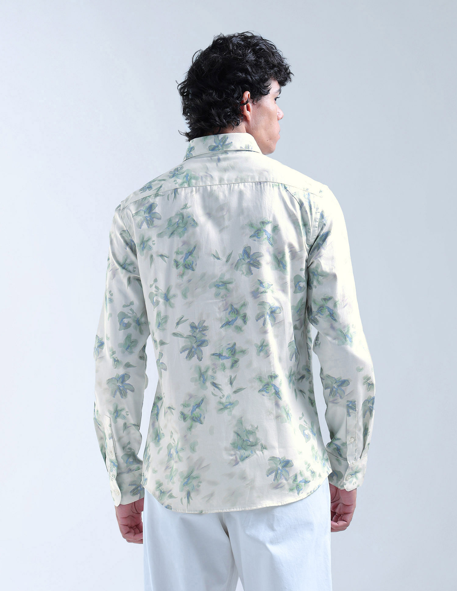 Flying Machine Floral Printed Slim Fit Cotton Shirt