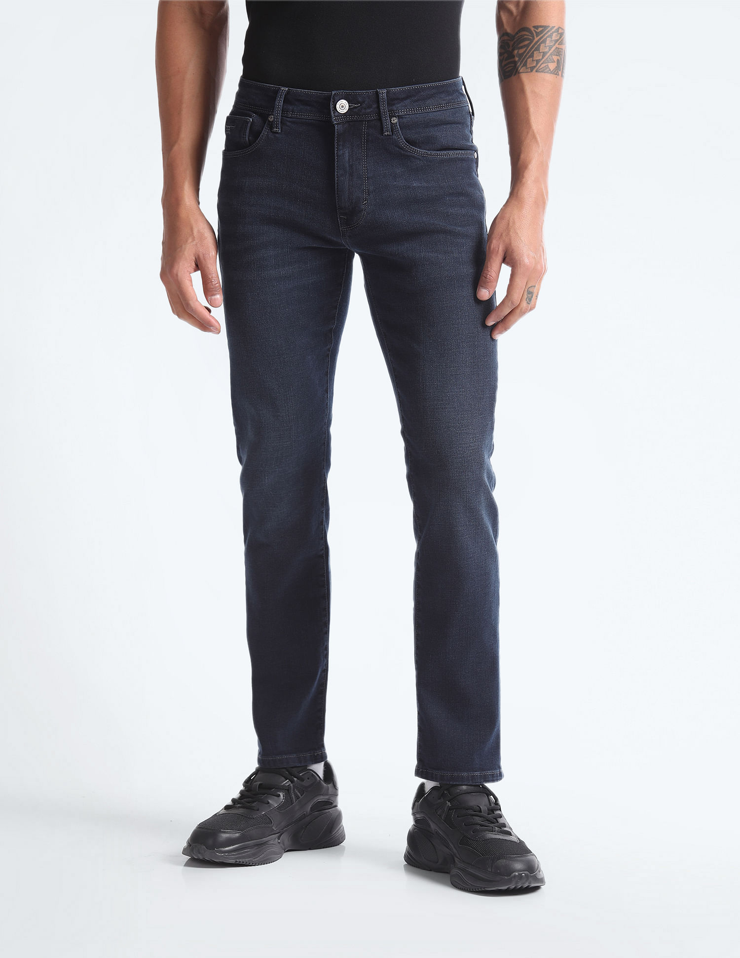 Flying Machine Michael Slim Tapered Stone Wash Jeans
