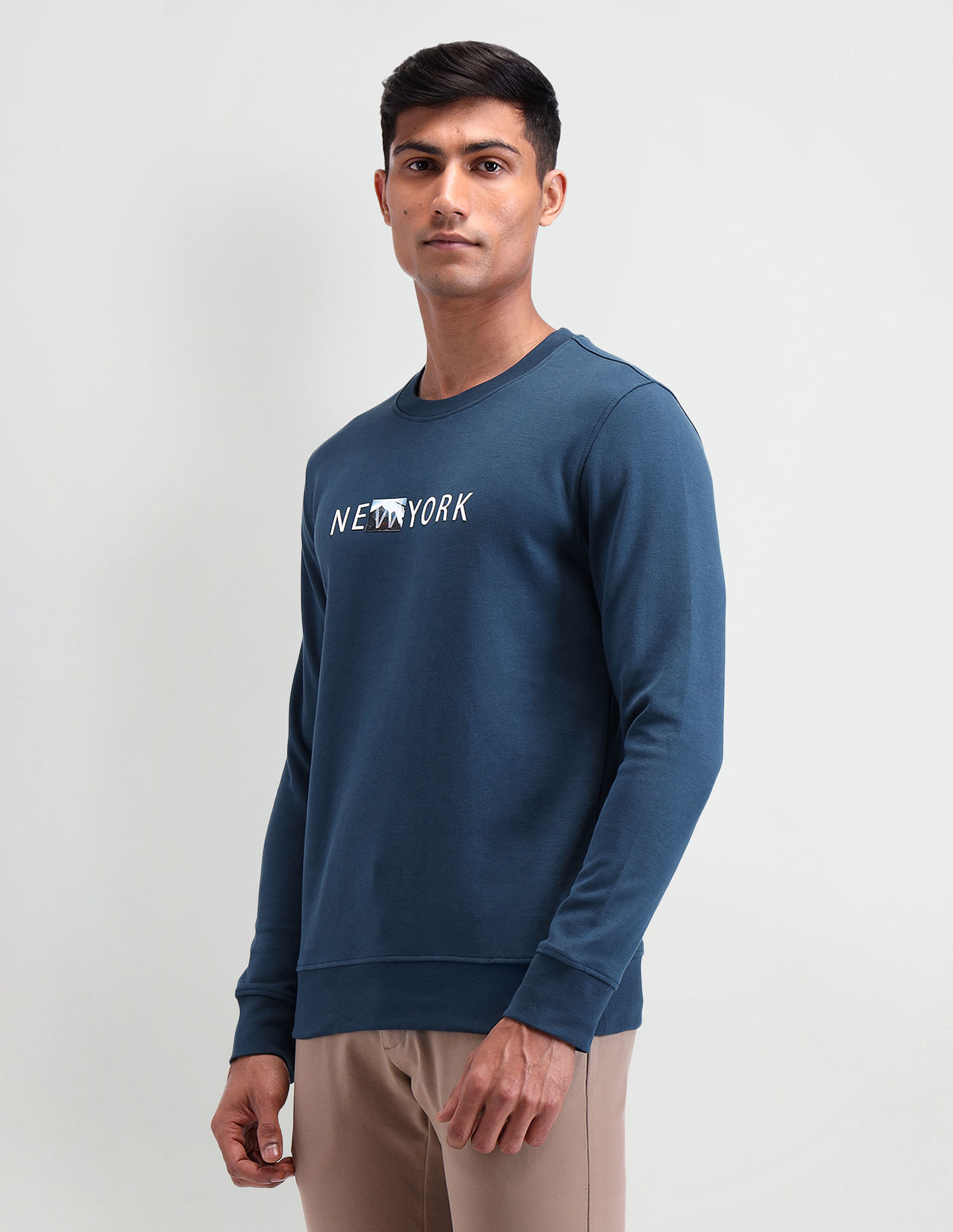 Arrow Newyork Crew Neck Typographic Sweatshirt