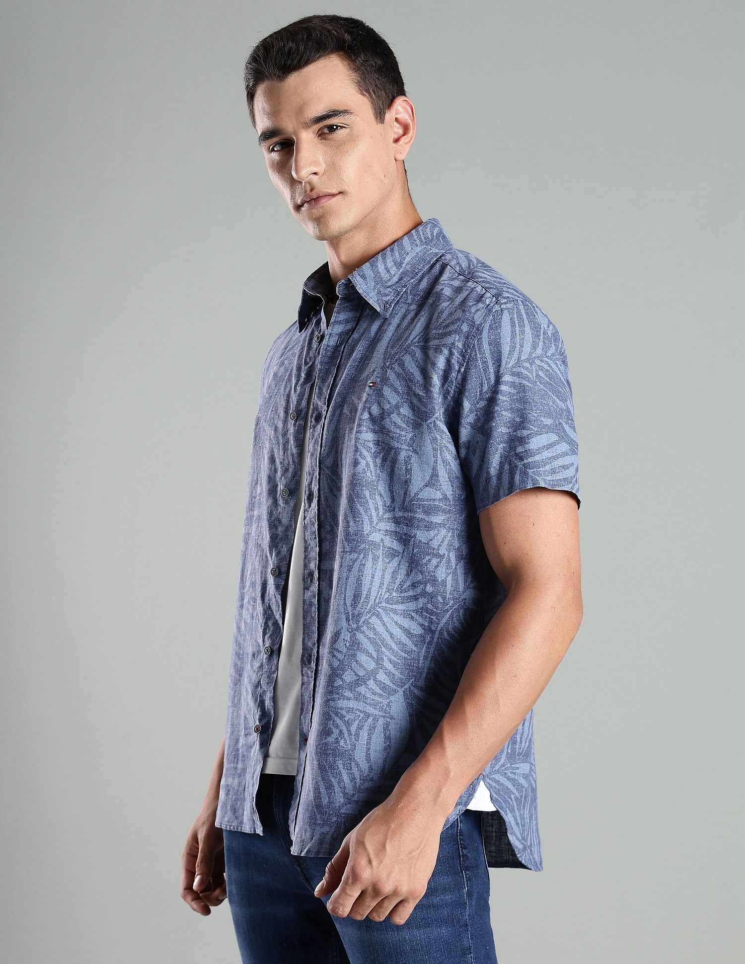 Tommy Hilfiger Printed Regular Fit Cotton Shirt