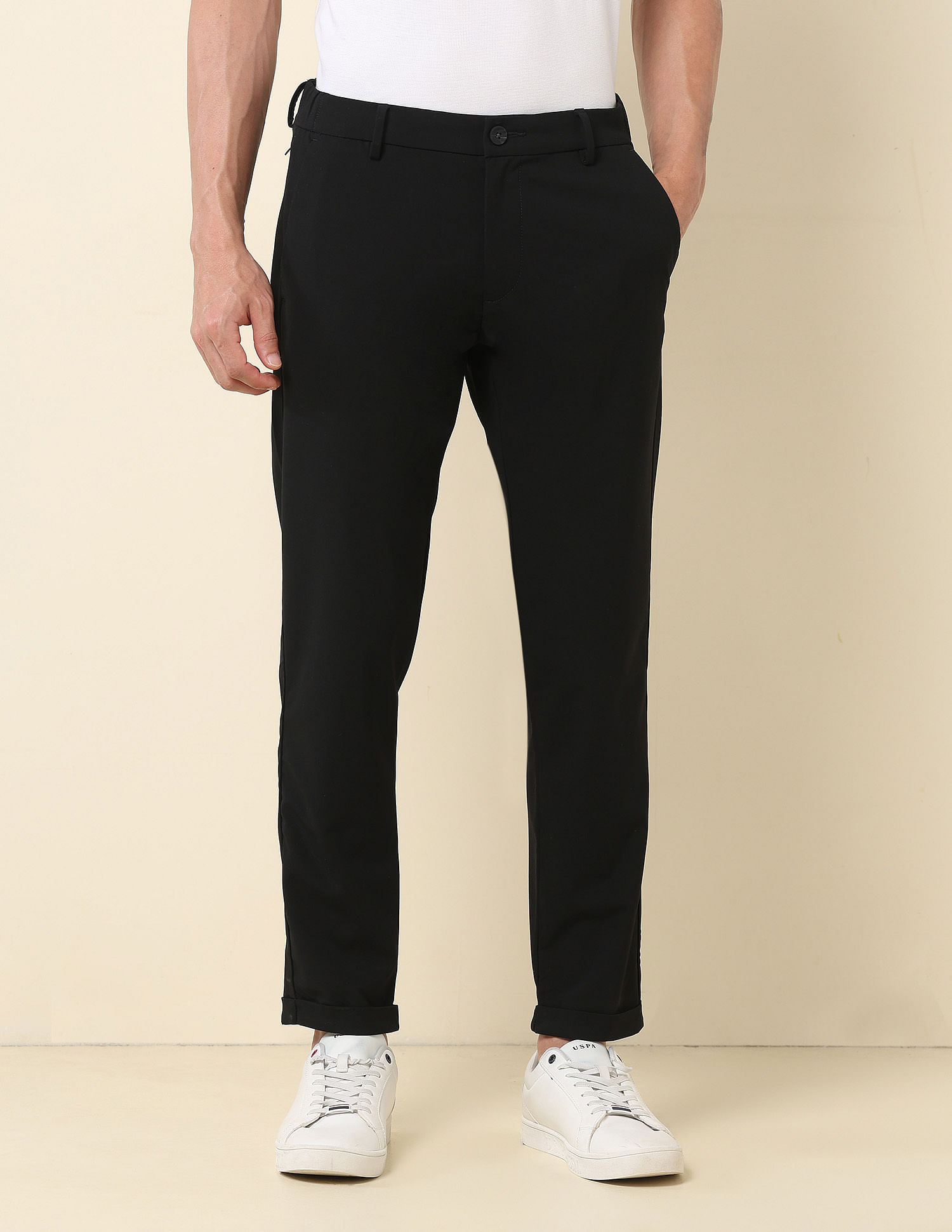 U.S. Polo Assn. Henry Tapered Fit Solid Trousers