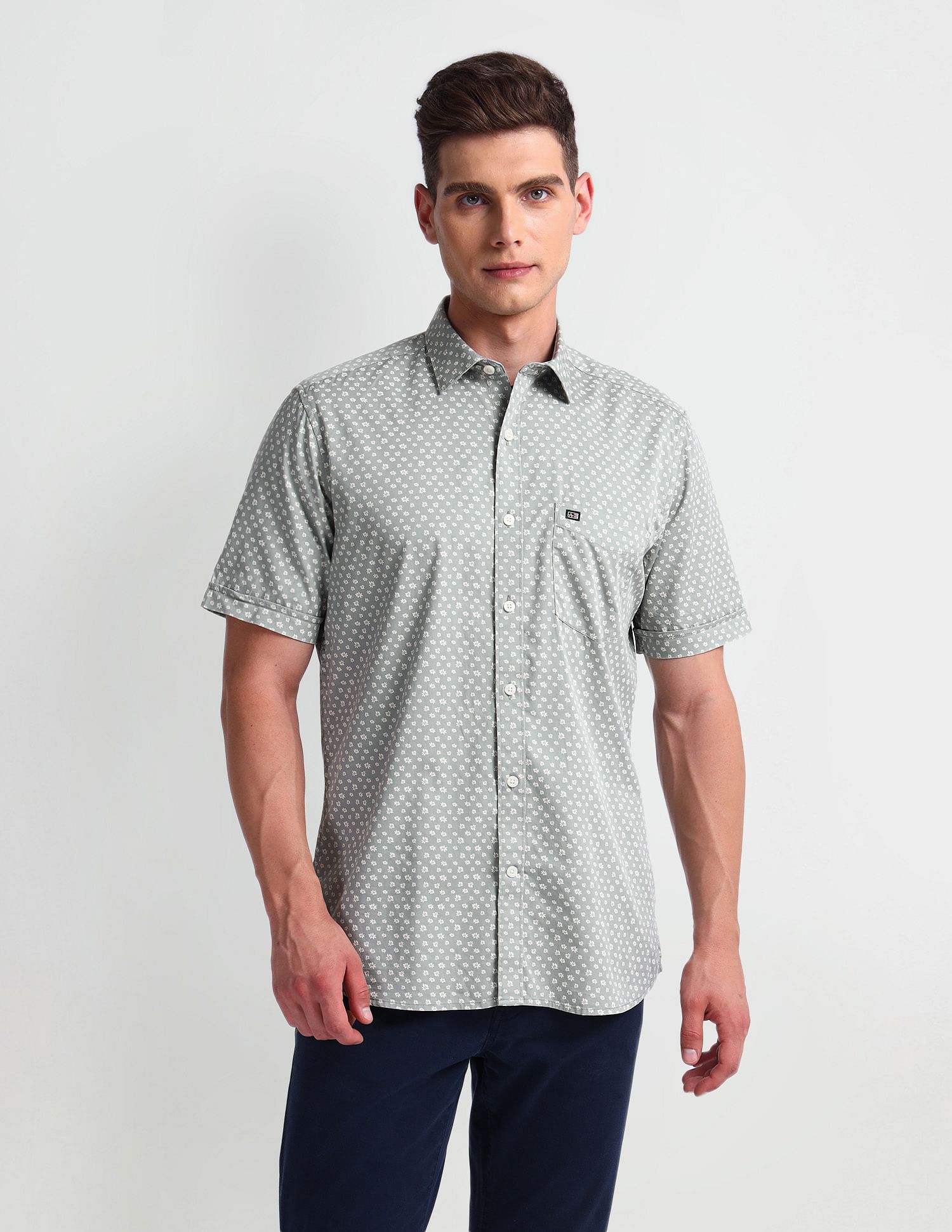 Arrow Sports Floral pattern Cotton Shirt