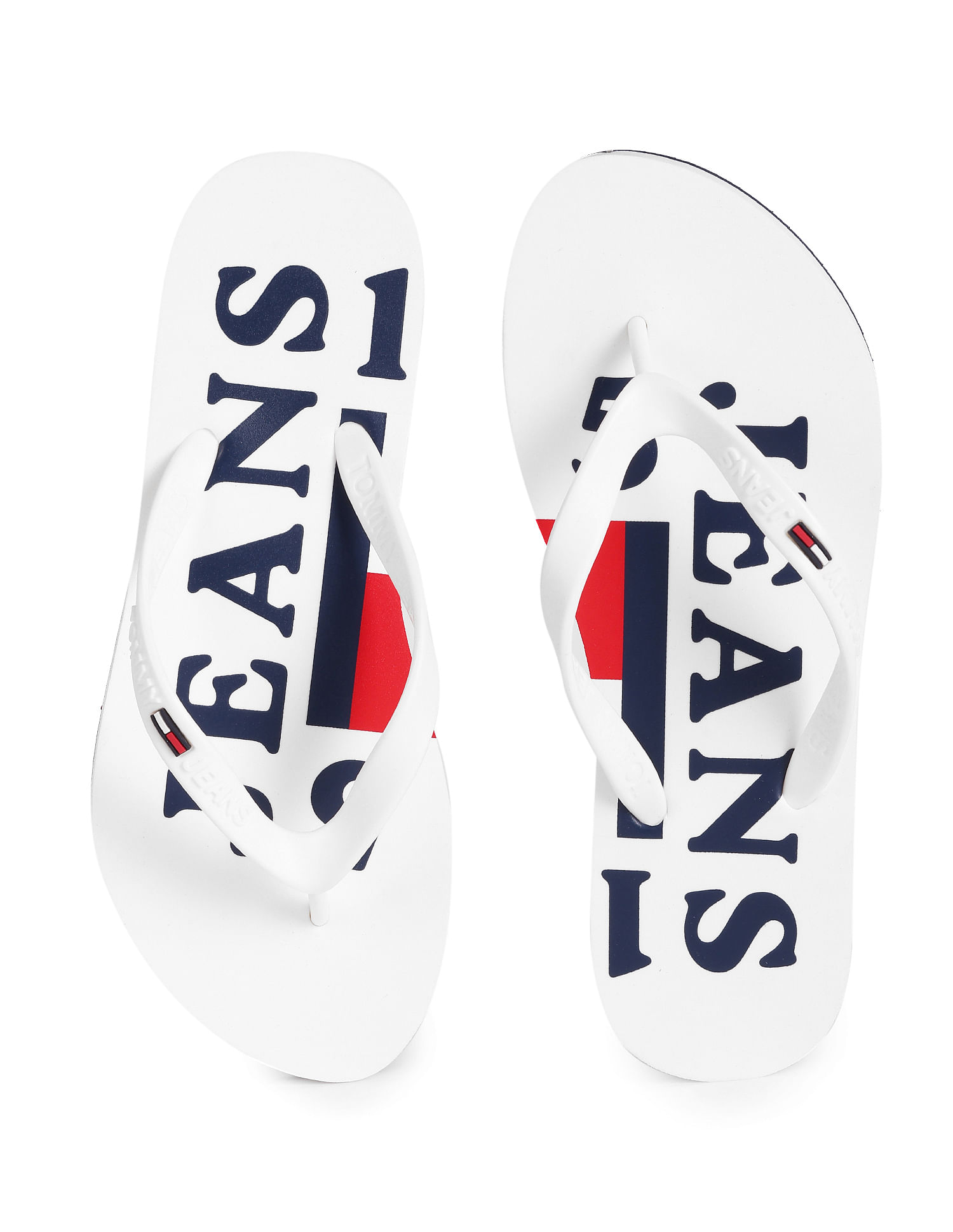 Tommy Hilfiger Women White Rubber Thong Beach Sandals