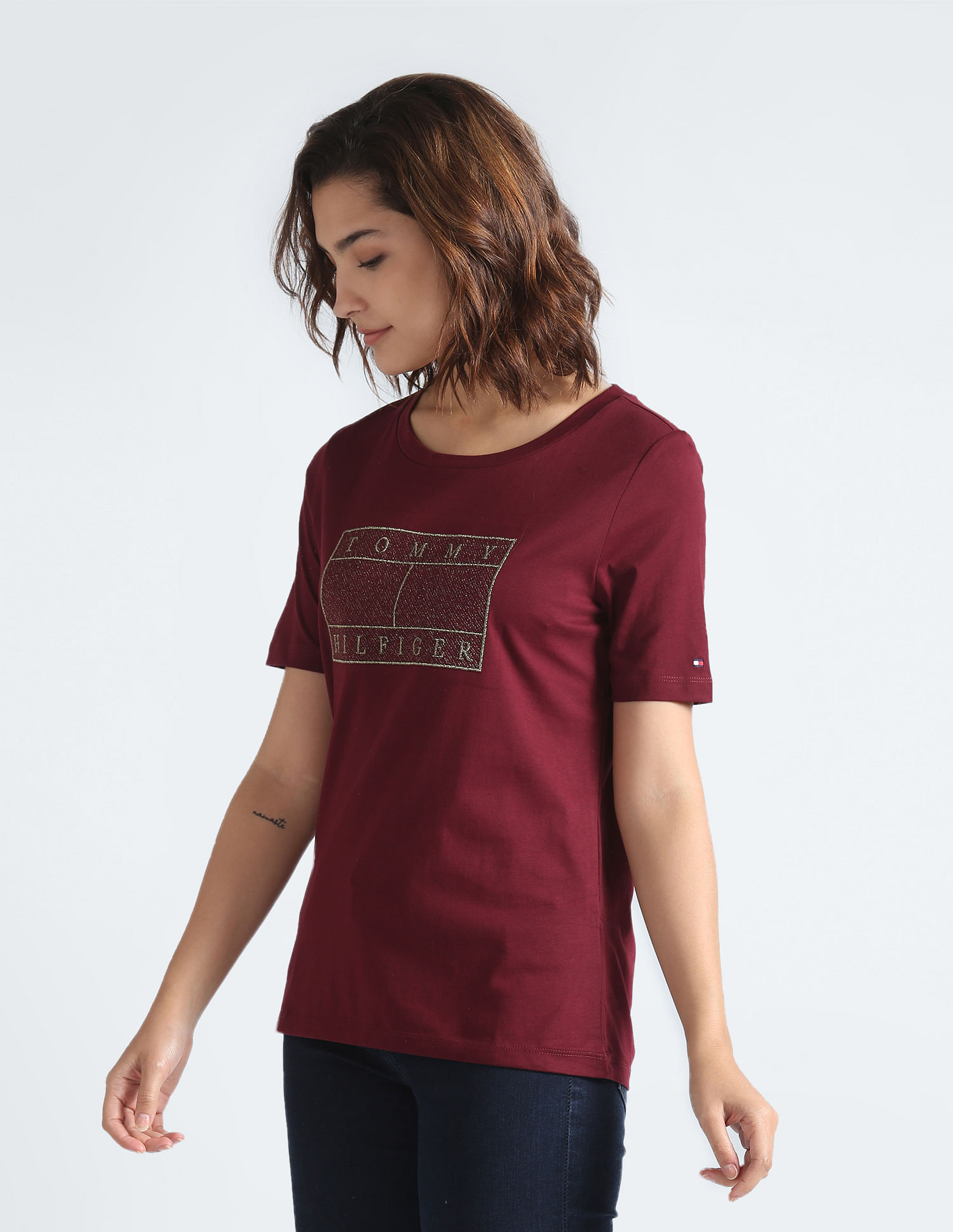 Tommy Hilfiger Organic Cotton Lurex Logo T-Shirt