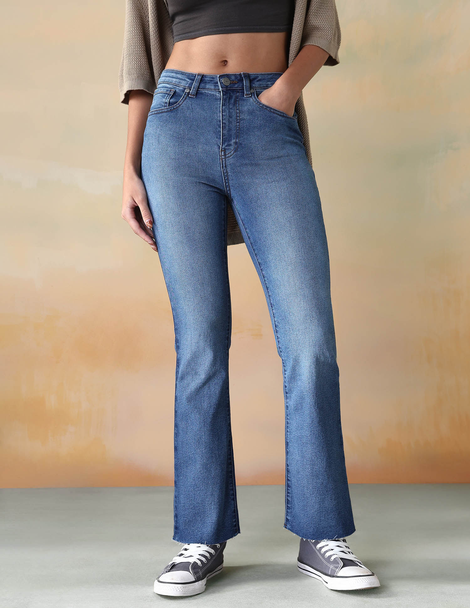 Buy Flying Machine Women High Rise Skinny Bootcut Jeans