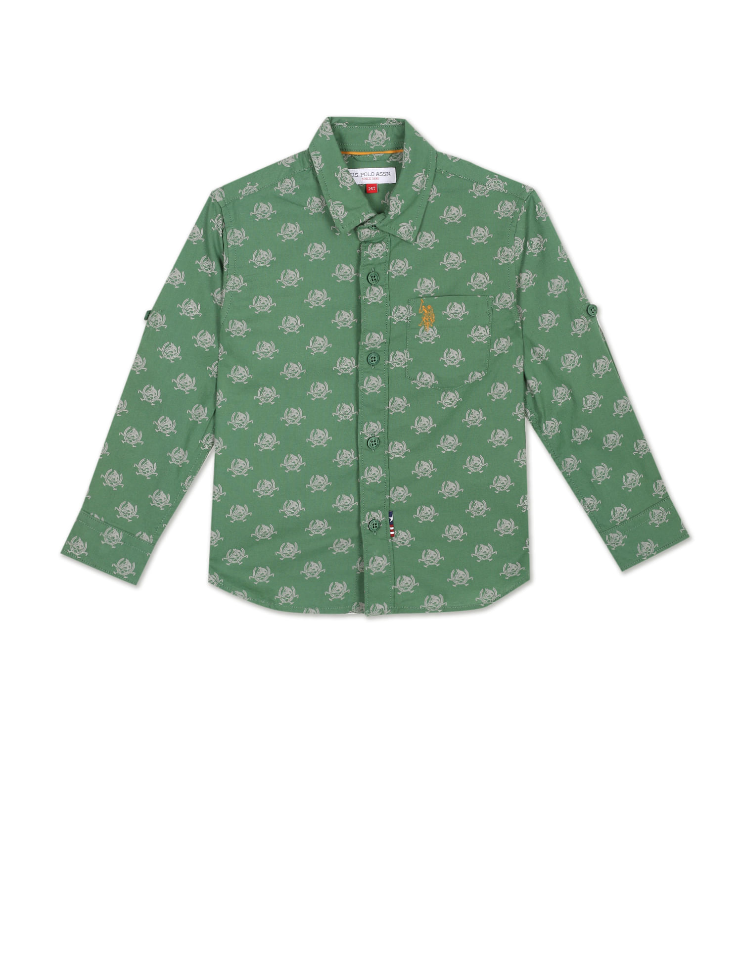 U.S. Polo Assn. Kids Boys Pure Cotton Printed Shirt