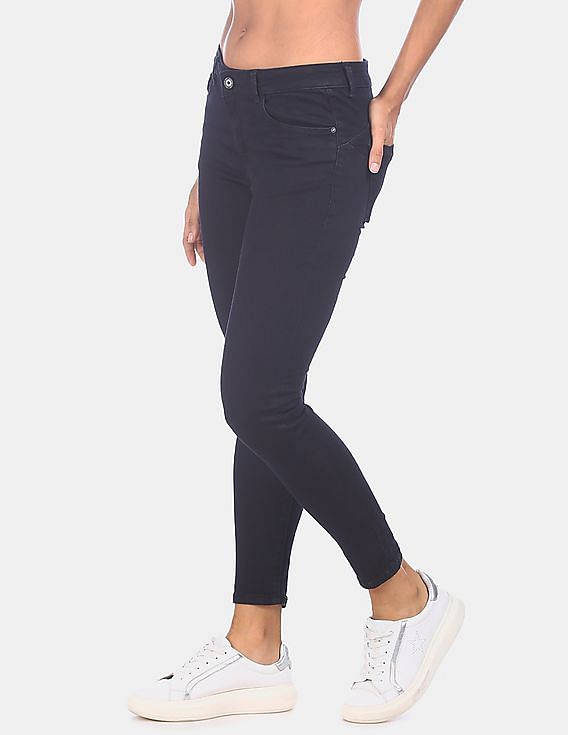 Flying Machine Women Twiggy Super Skinny Fit Push Up Jeans With Mask