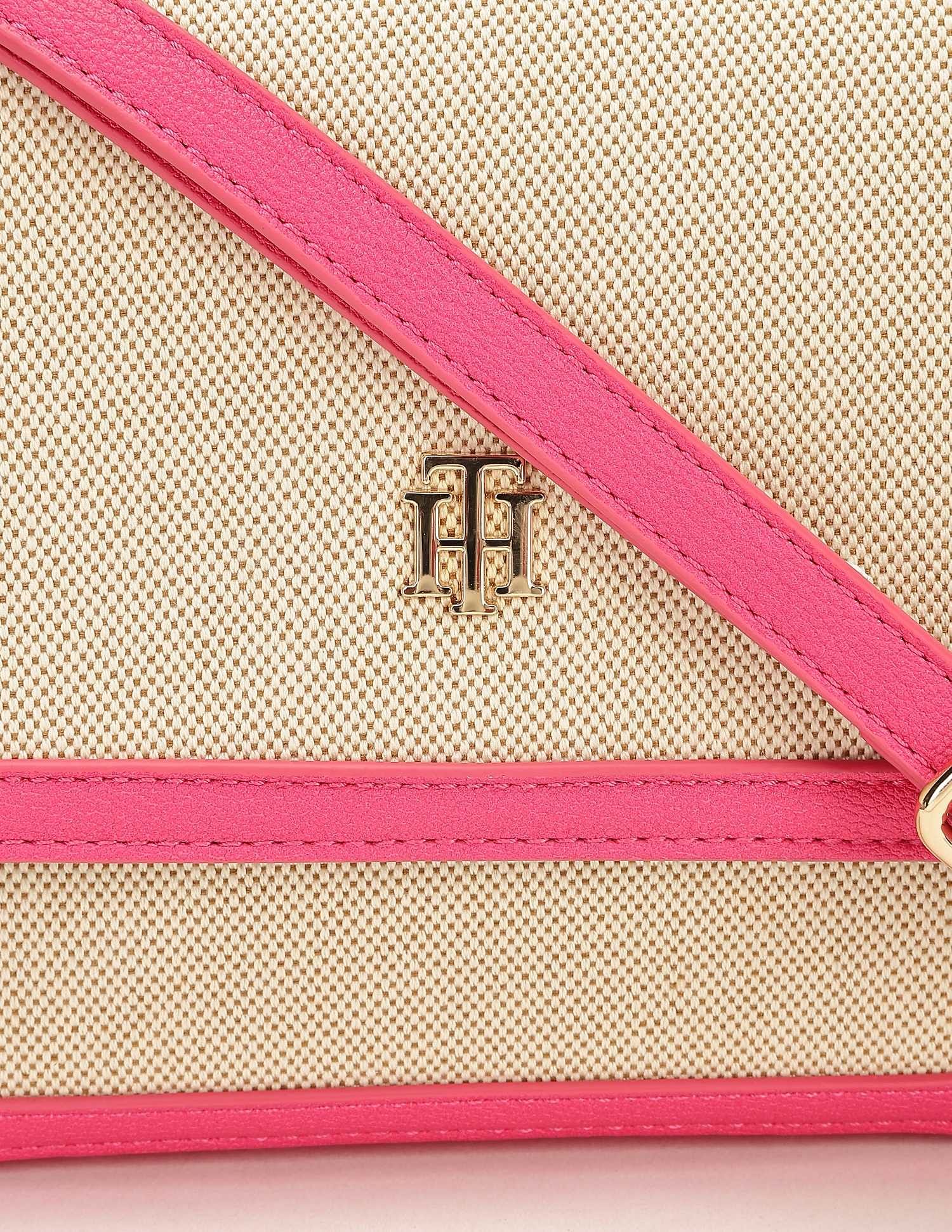 Tommy Hilfiger Solid Pink Polyester Sling Bags