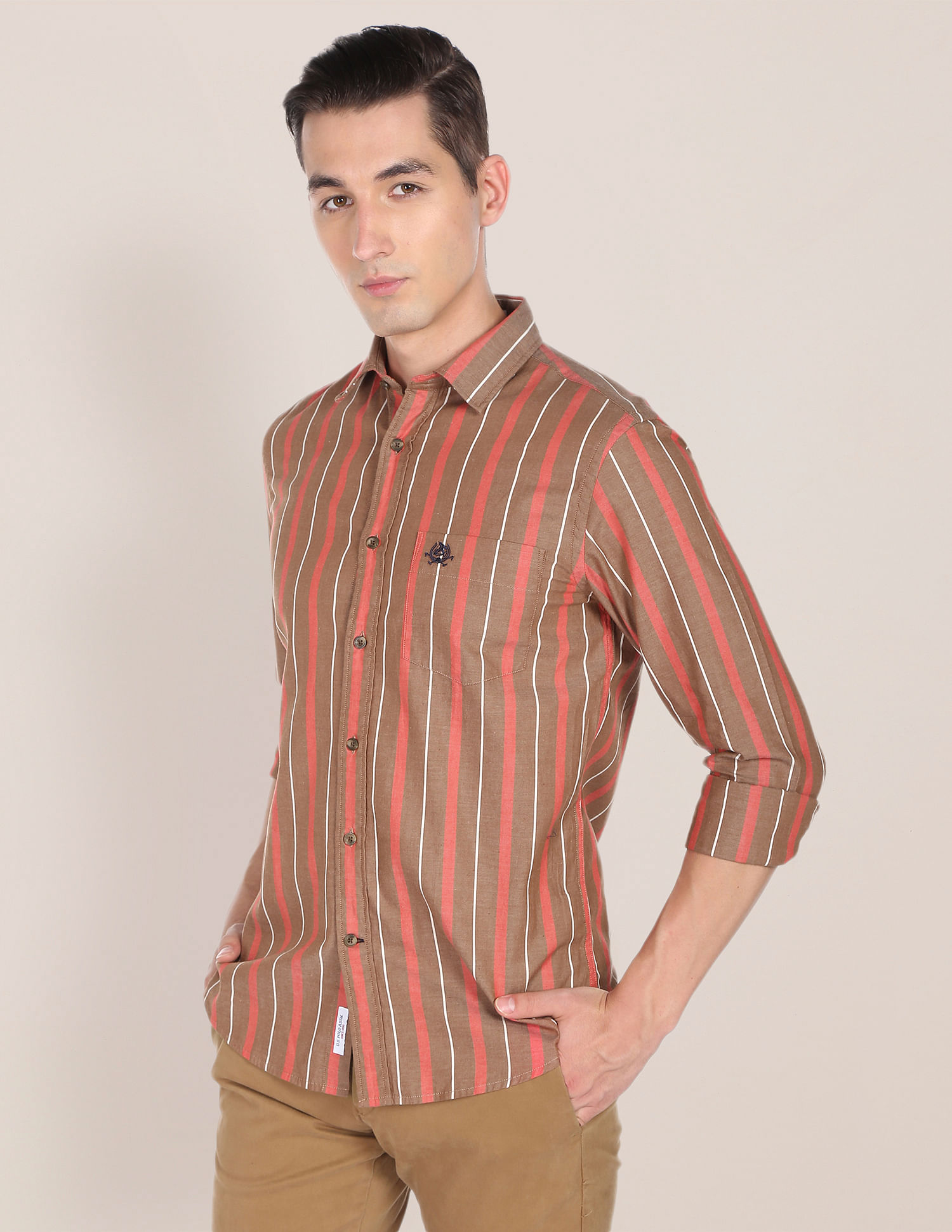 U.S. Polo Assn. Vertical Stripe Premium Cotton Casual Shirt
