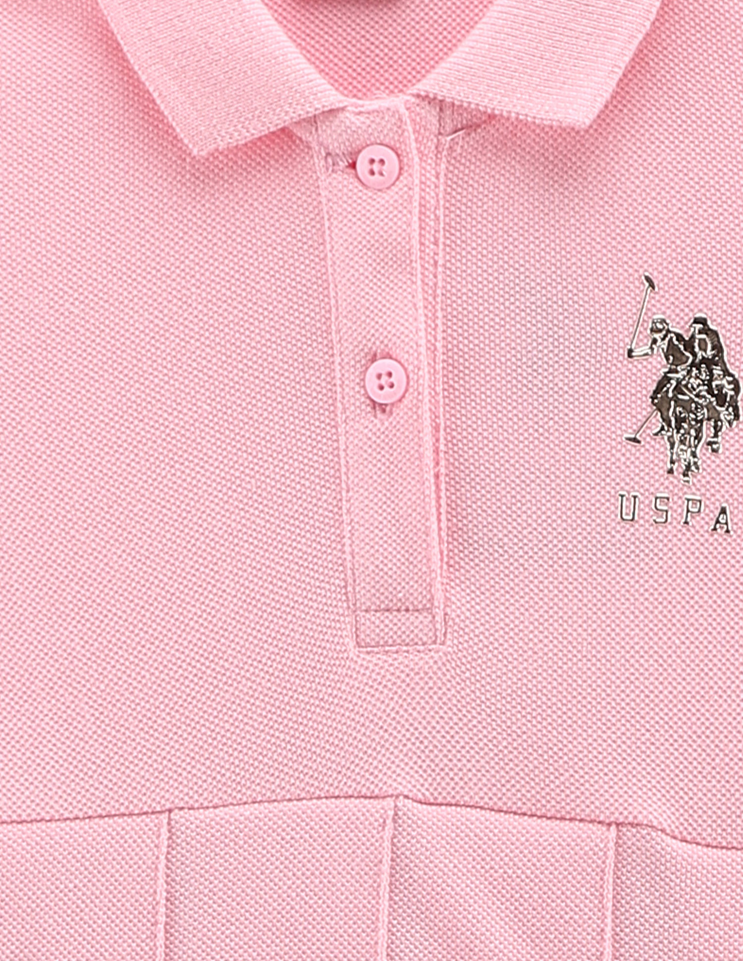 U.S. Polo Assn. Kids Girls Solid Cotton Dress