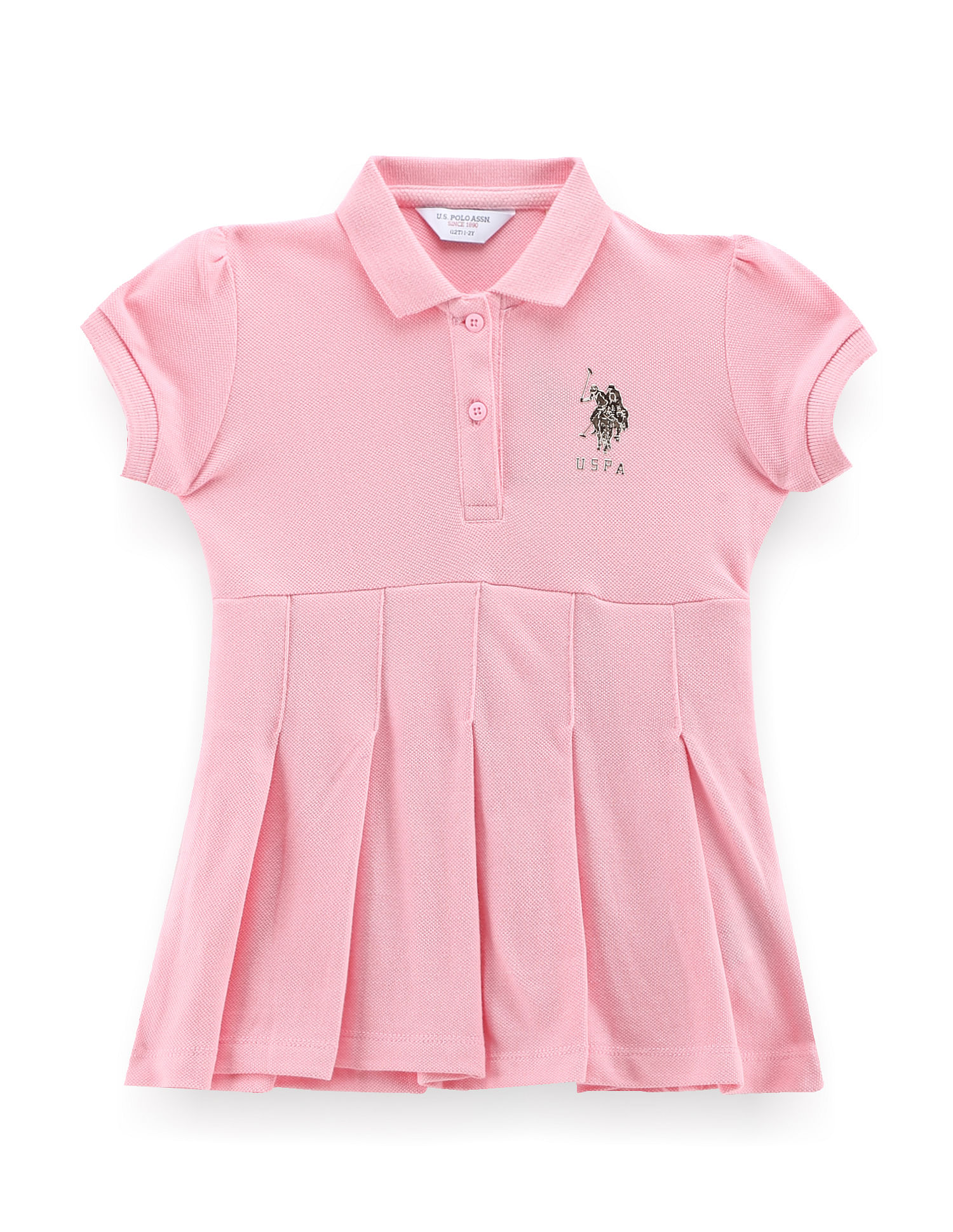 U.S. Polo Assn. Kids Girls Solid Cotton Dress