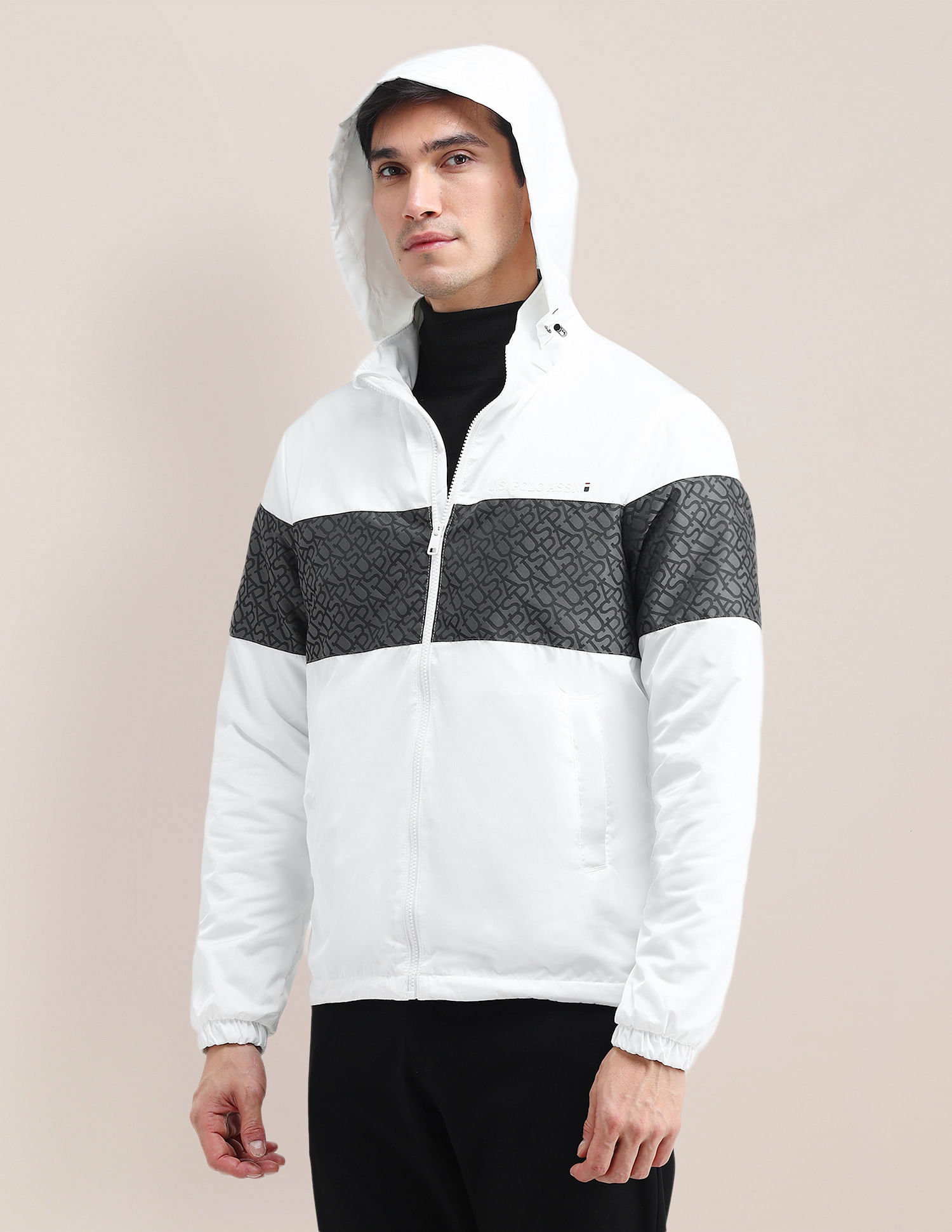 U.S. Polo Assn. Brand Printed Hooded Jacket