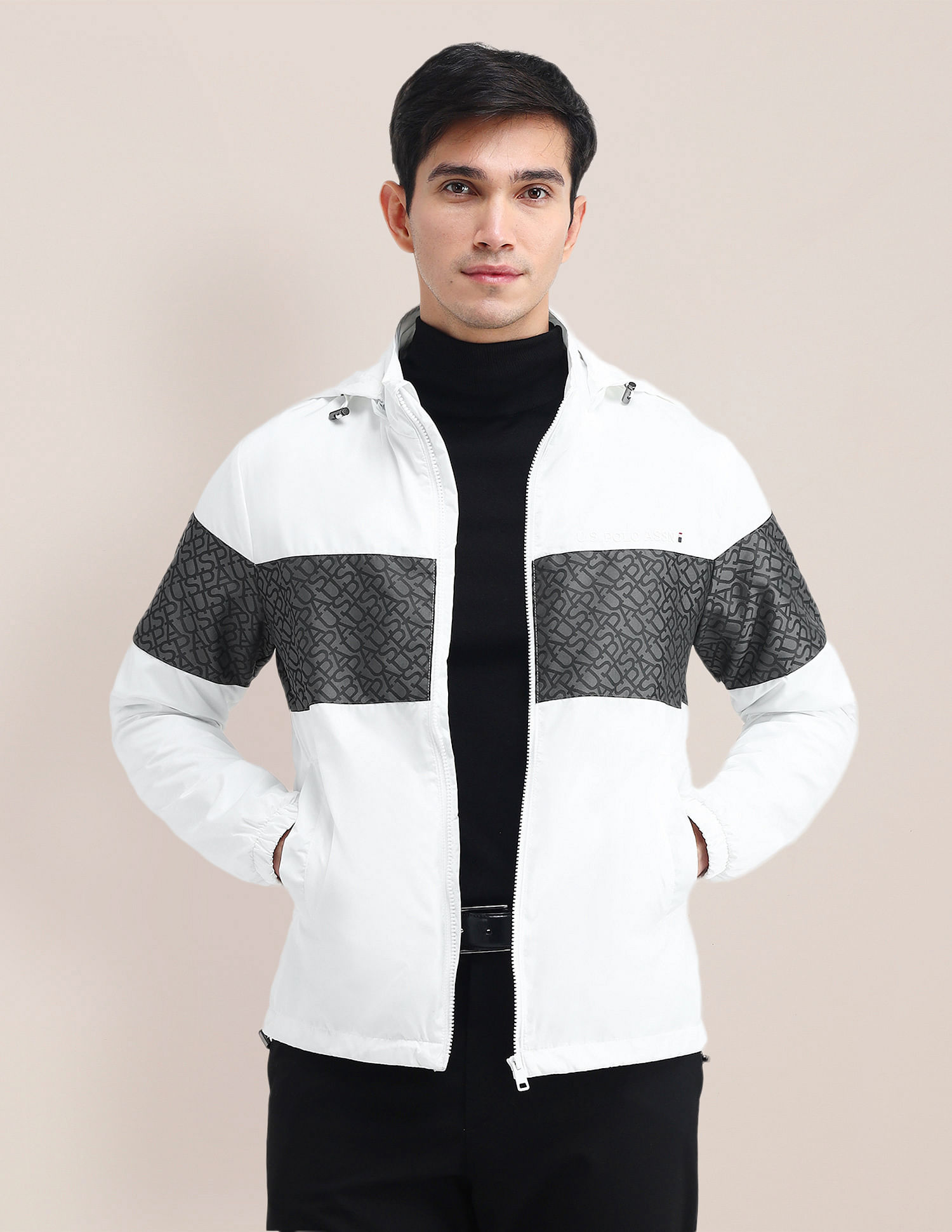 U.S. Polo Assn. Brand Printed Hooded Jacket