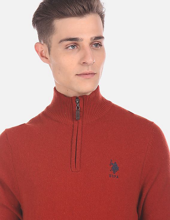 U.S. Polo Assn. High Neck Half Zip Sweater