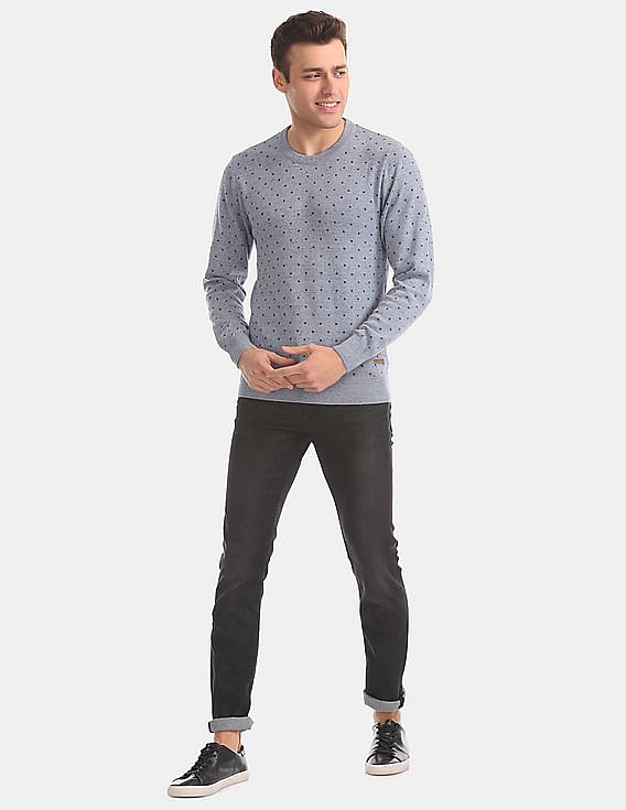 U.S. Polo Assn. Denim Co. Star Print Crew Neck Sweater