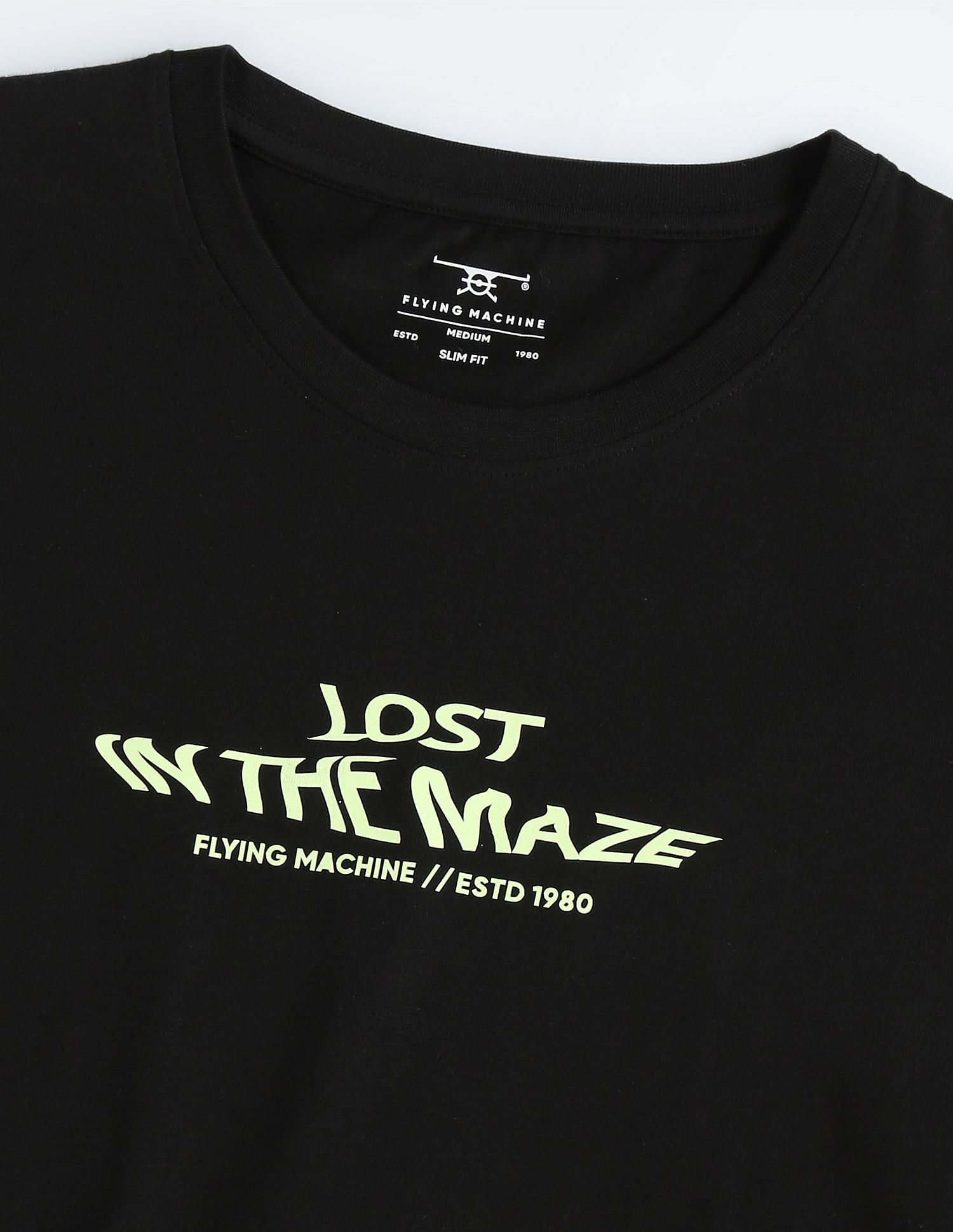 Flying Machine Cotton Glow In The Dark T-Shirt