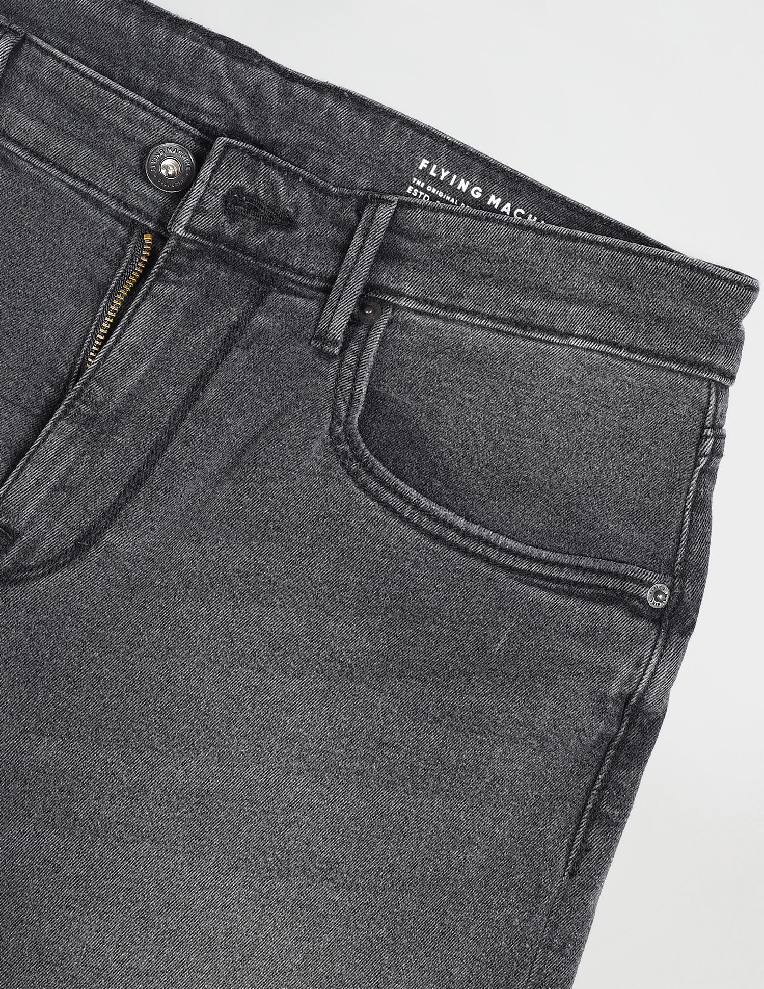 Flying Machine Slash Slim Tapered Fit Rinsed Jeans