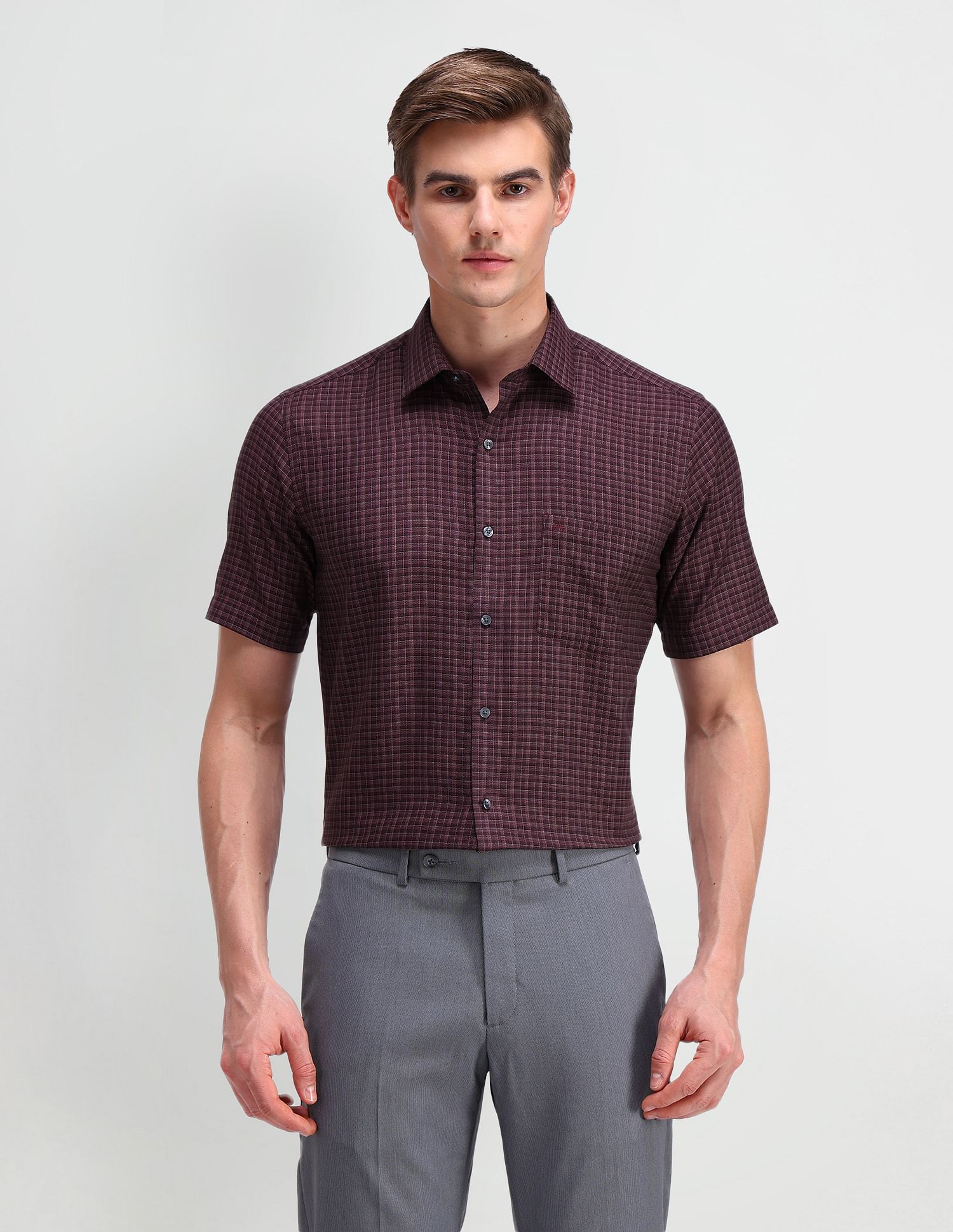 Arrow Gingham Checked Dobby Shirt