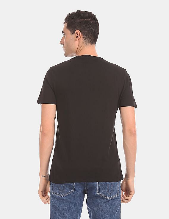 Calvin Klein Men Black Half Sleeve Cotton Round Neck T-Shirt