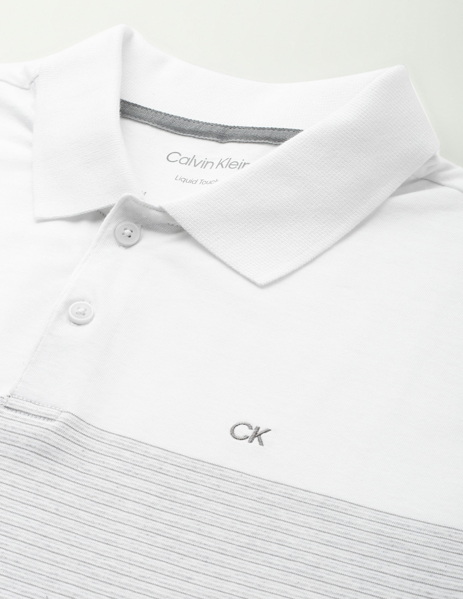 Calvin Klein Engineered Horizontal Stripe Liquid Polo Shirt