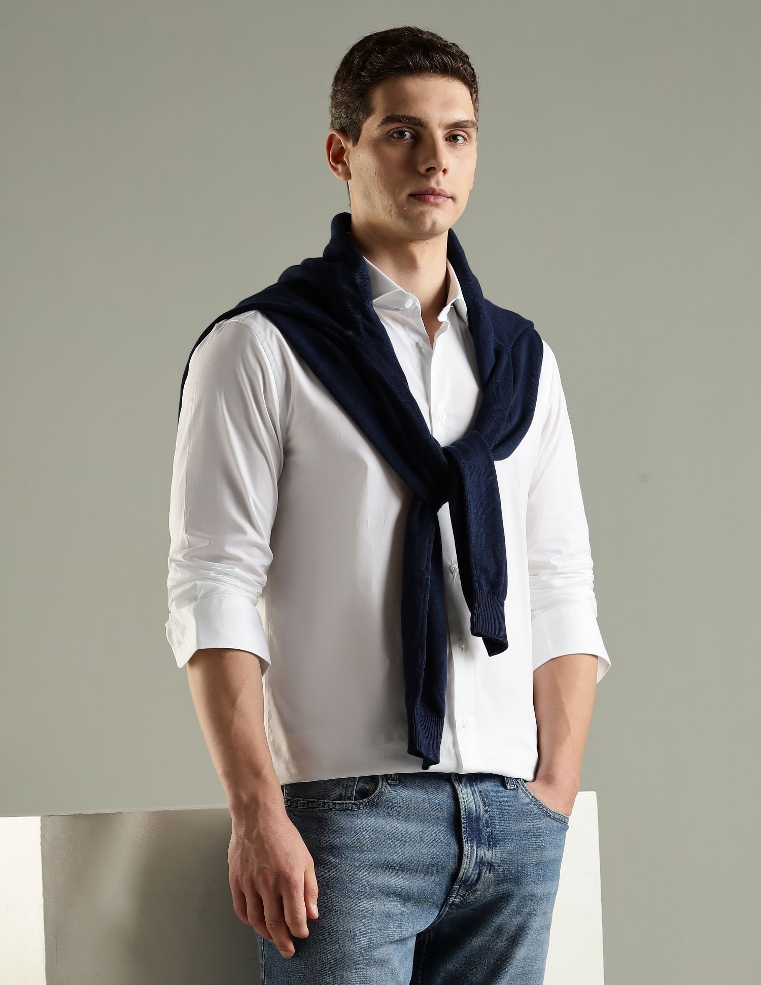 Tommy Hilfiger Solid Slim Fit Cotton Shirt
