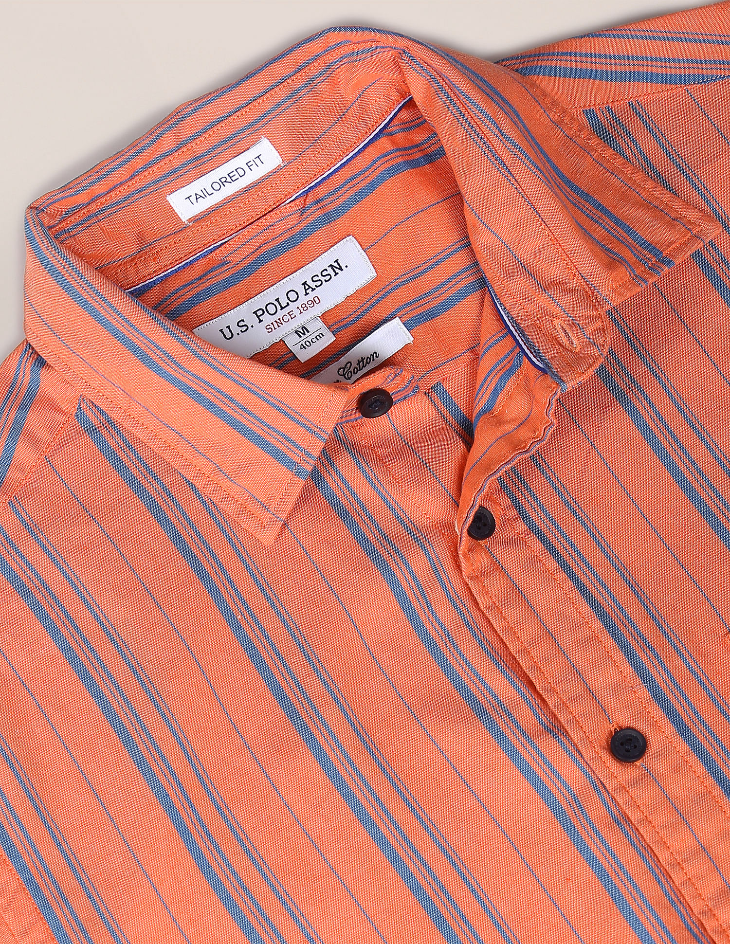 U.S. Polo Assn. Vertical Stripe Pinpoint Oxford Casual Shirt