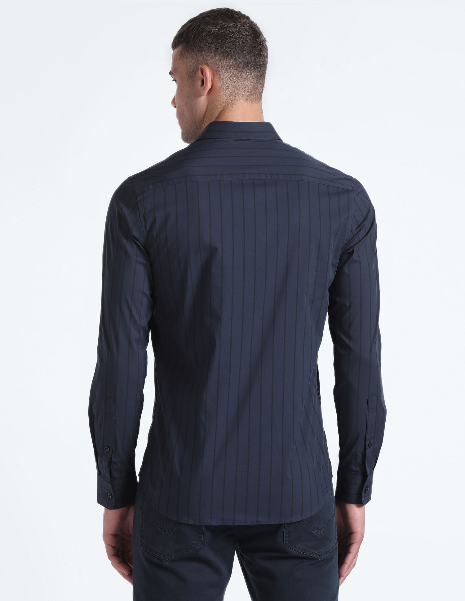 Flying Machine Vertical Stripe Slim Fit Shirt
