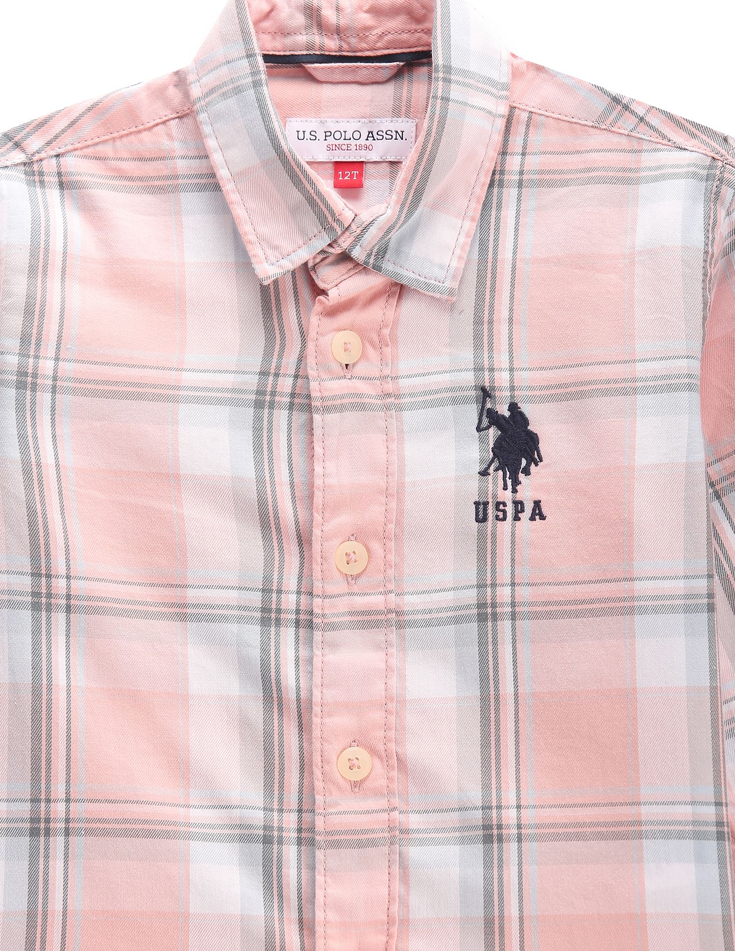 U.S. Polo Assn. Kids Boys Plaid Check Super Slim Fit Shirt