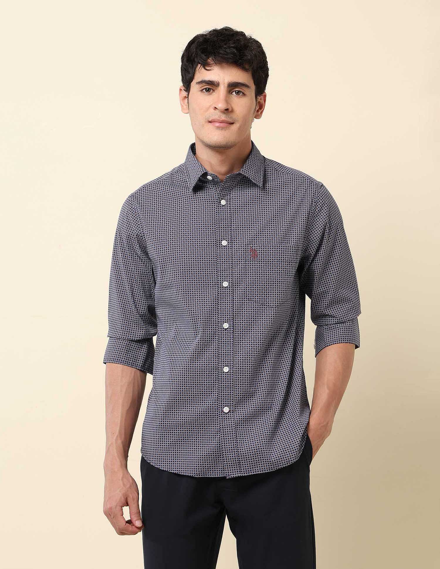 U.S. Polo Assn. Geometric Printed Tailored Fit Shirt