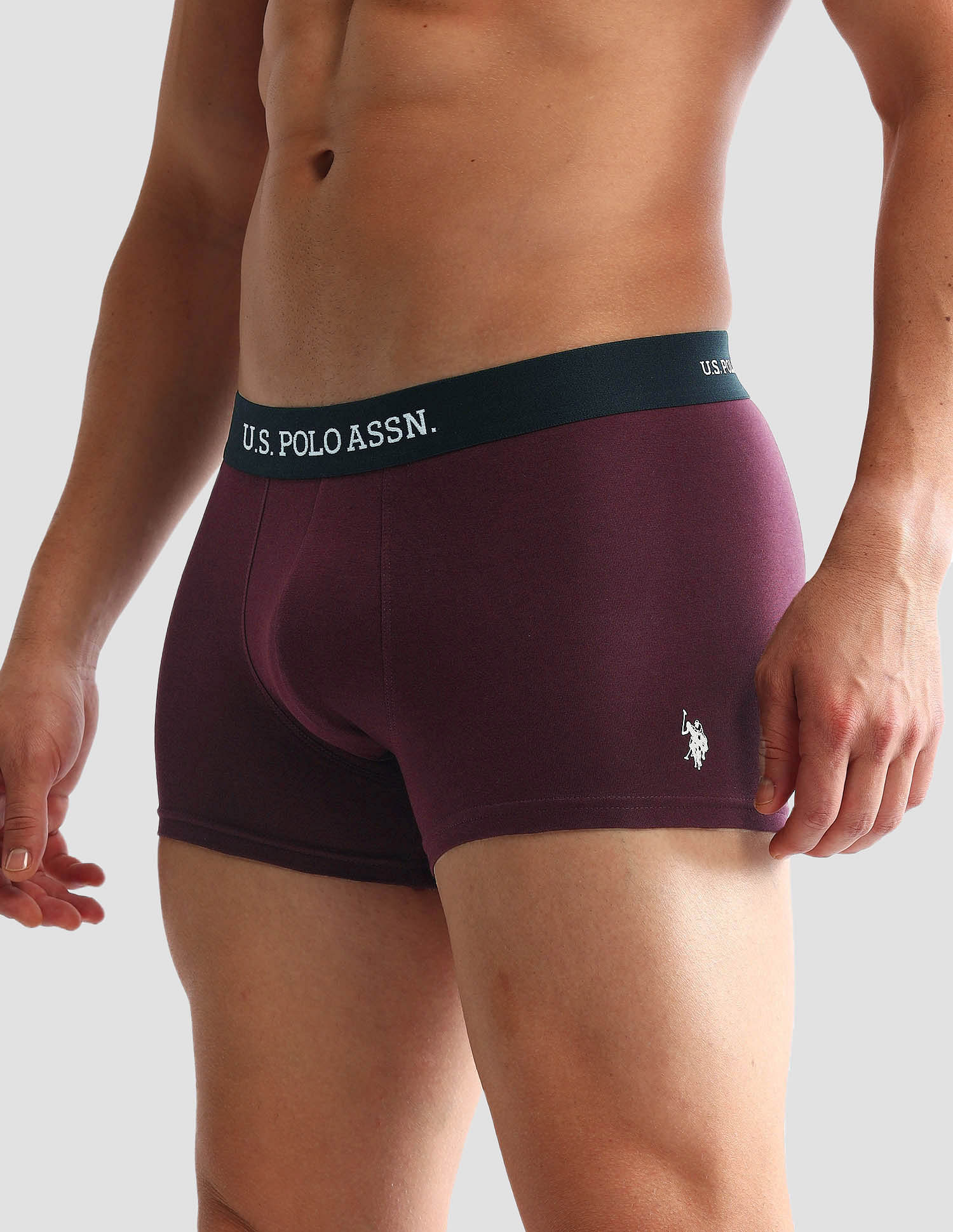 USPA Innerwear Anti Microbial Solid OET13 Trunks - Pack Of 3