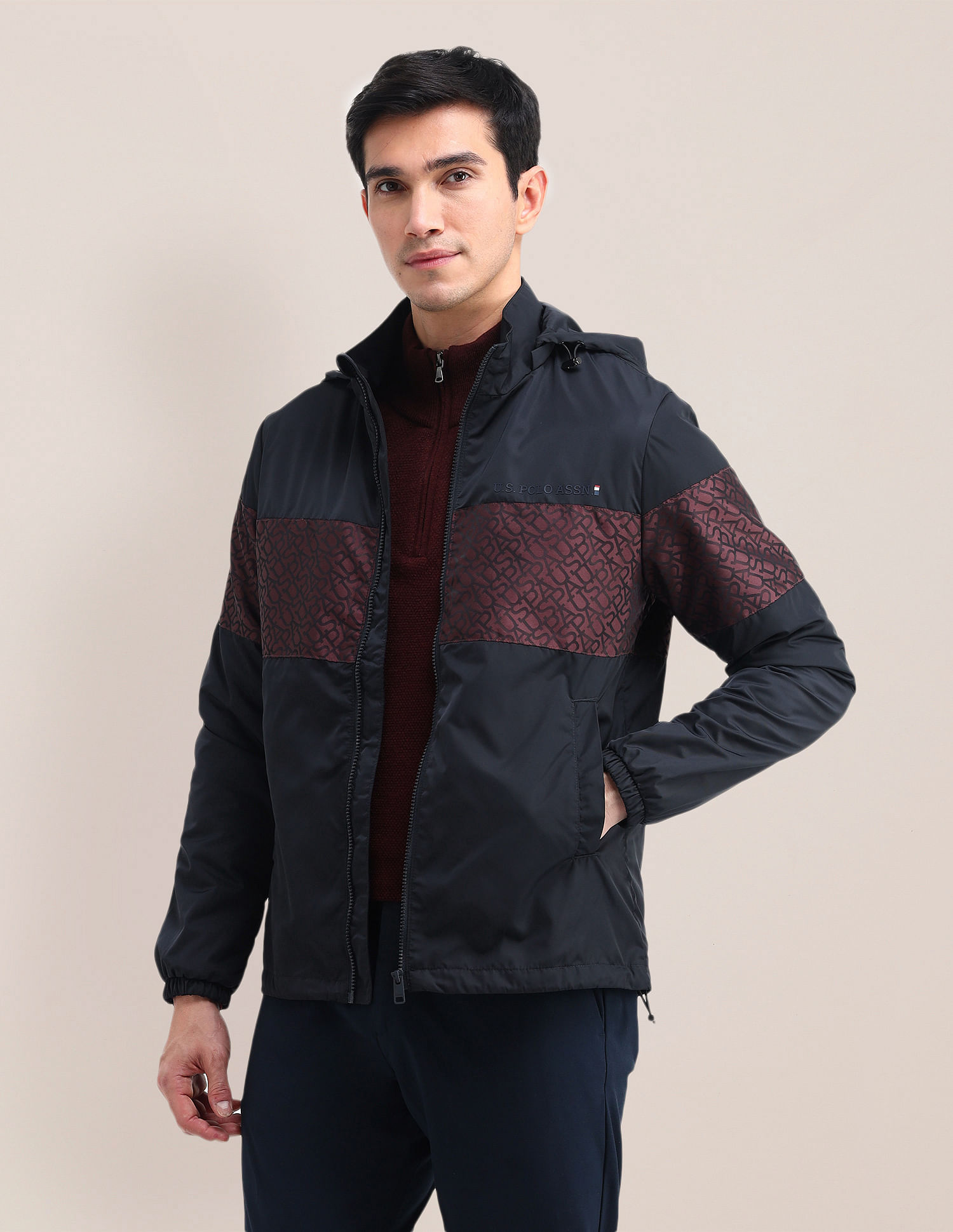 U.S. Polo Assn. Brand Printed Regular Fit Jacket