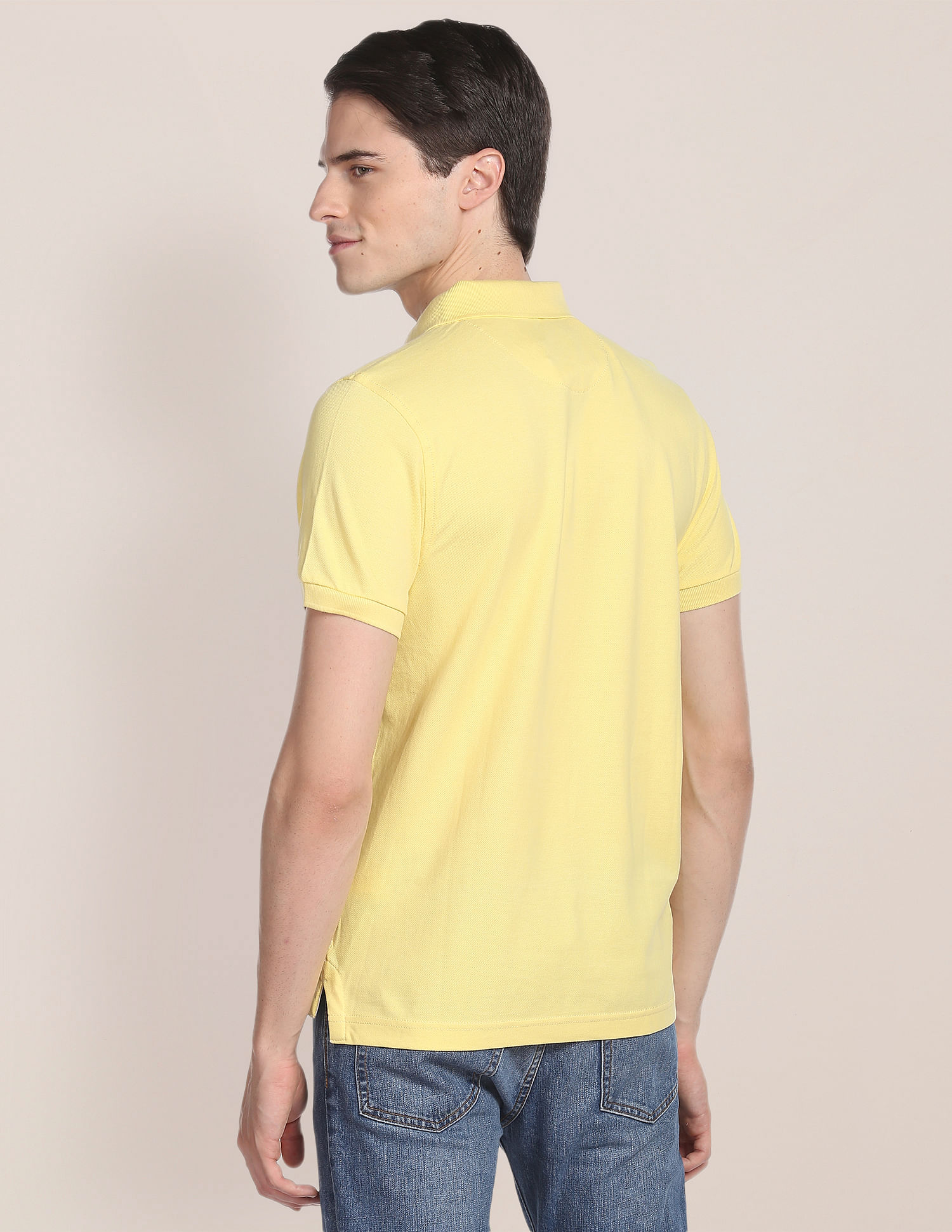 U.S. Polo Assn. Ribbed Collar Solid Polo Shirt