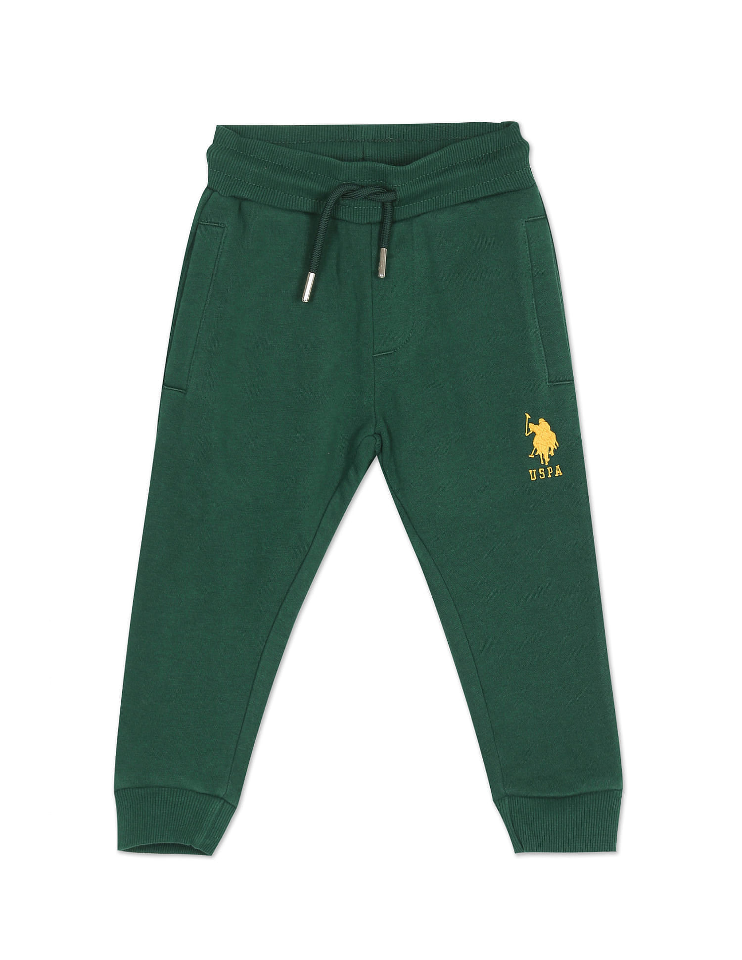 U.S. Polo Assn. Kids Elasticised Waist Solid Track Pants