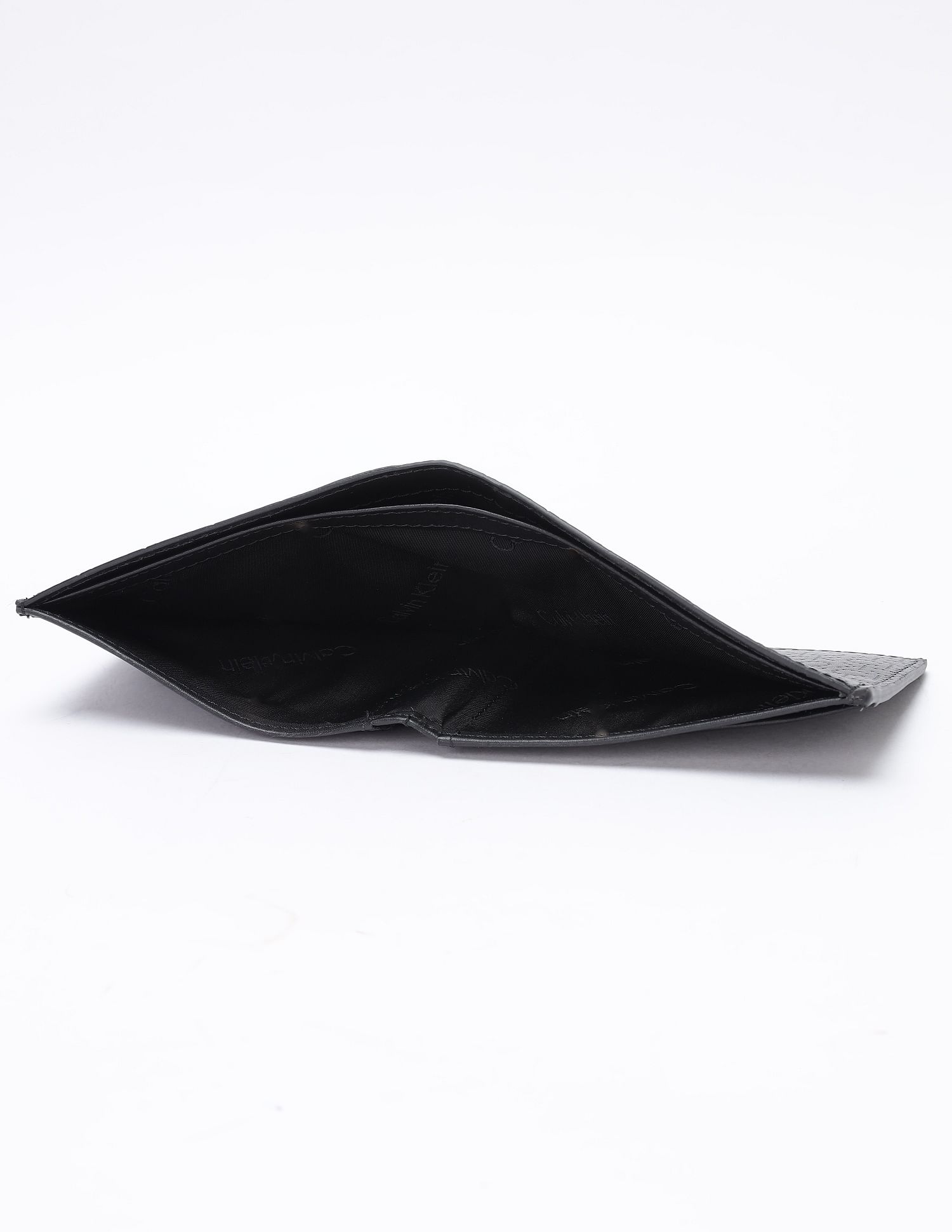 Calvin Klein Logo Black Leather Bi-Fold Wallet