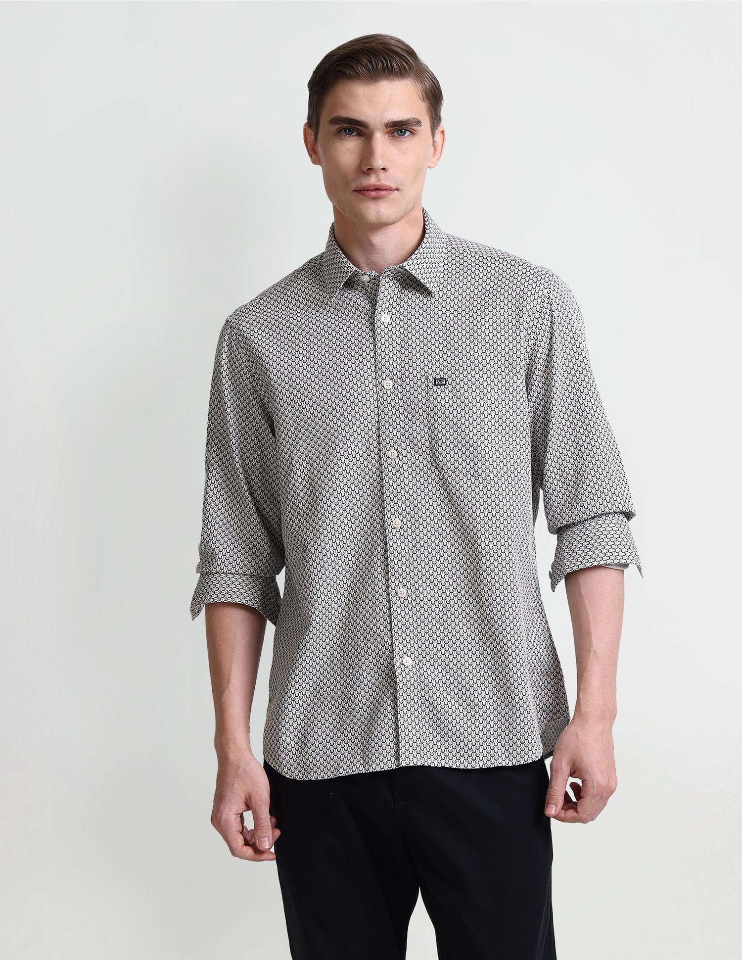 Arrow Sport Point Collar Floral Print Shirt