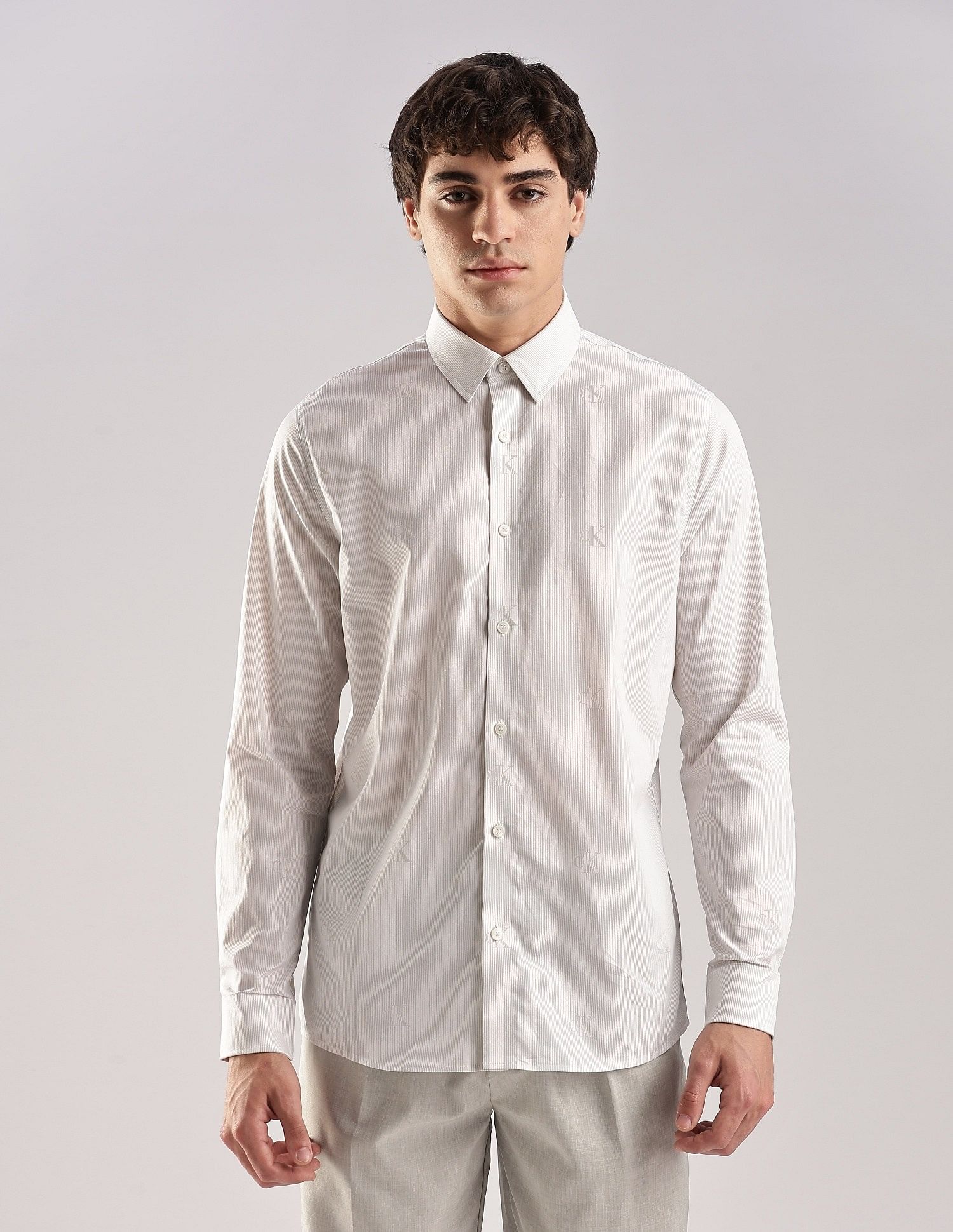 Calvin Klein Jeans Vertical Stripes Slim Fit Plain Woven Shirt