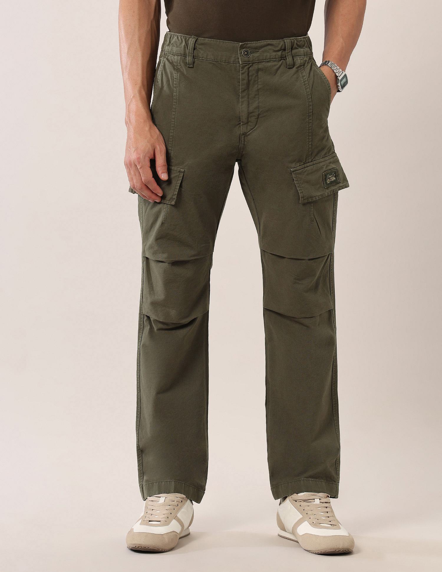 U.S. Polo Assn. Denim Co. Mid Rise Straight Fit Twill Cargos