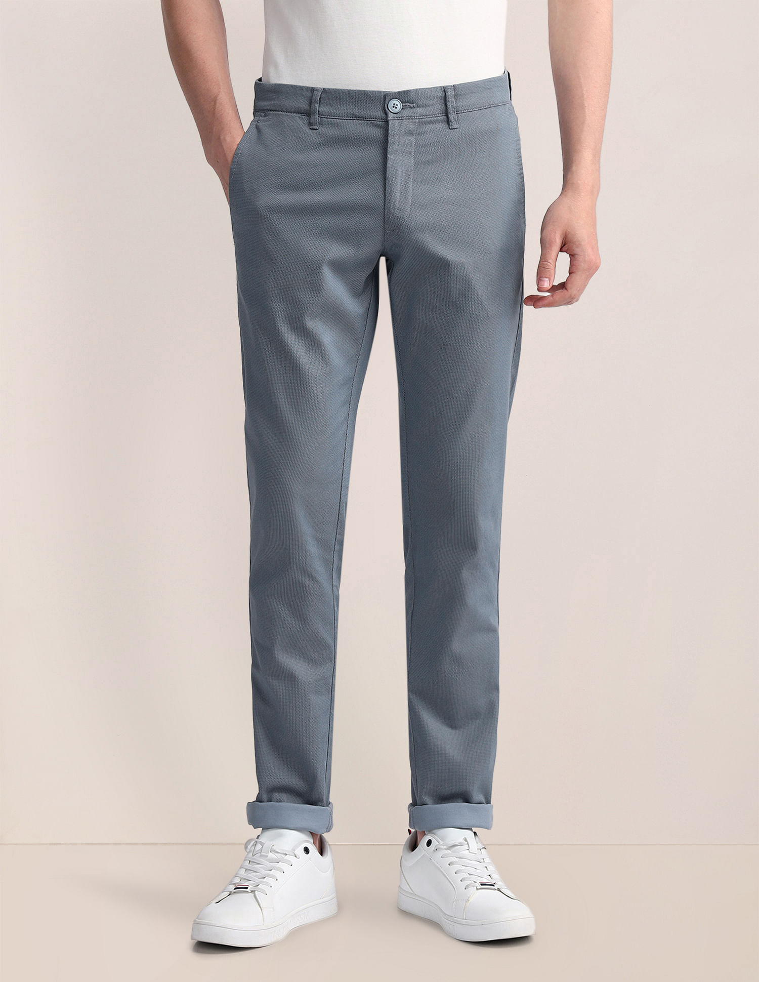 U.S. Polo Assn. Denver Slim Fit Textured Trousers