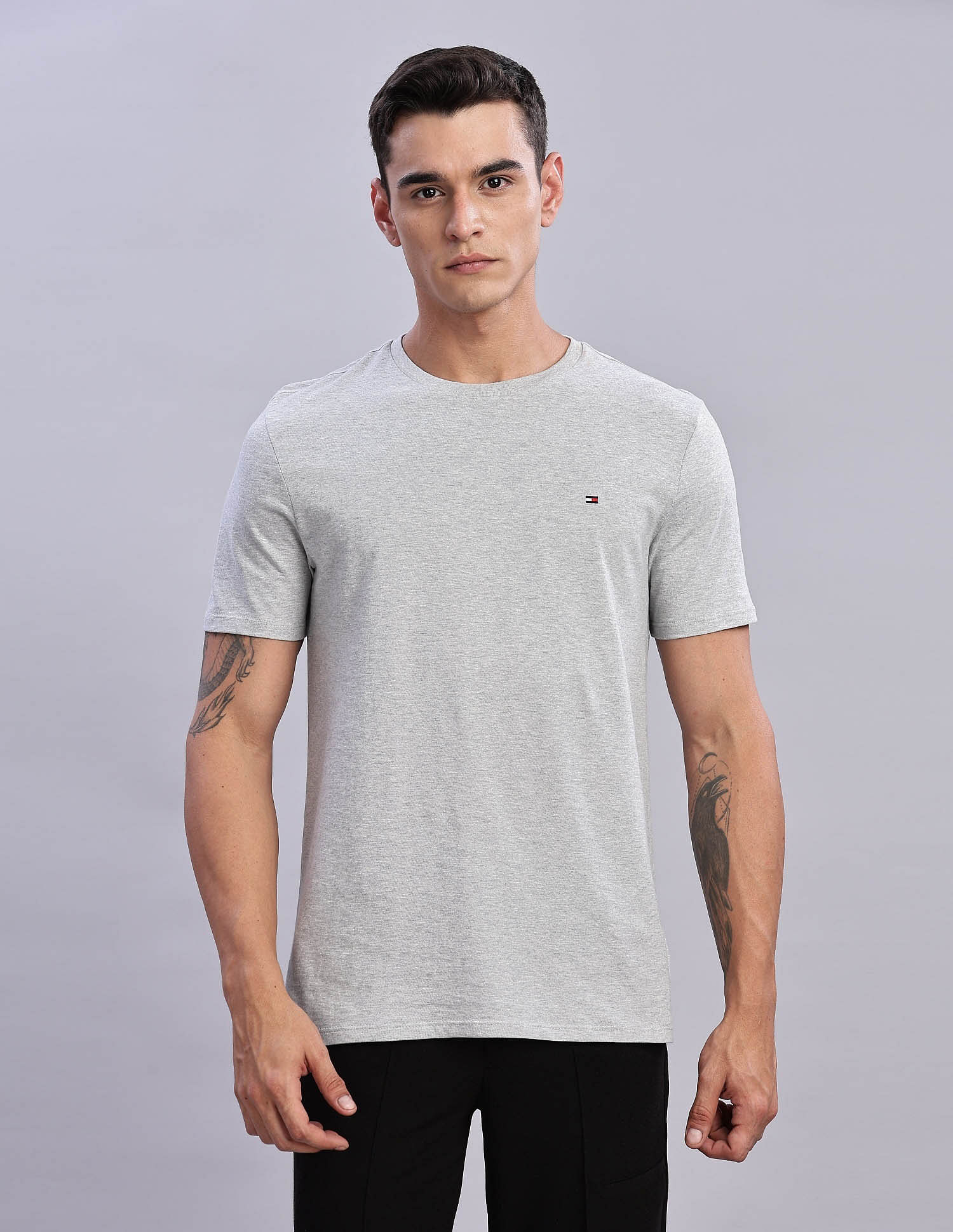 Tommy Hilfiger Mens Grey Heathered T-Shirt