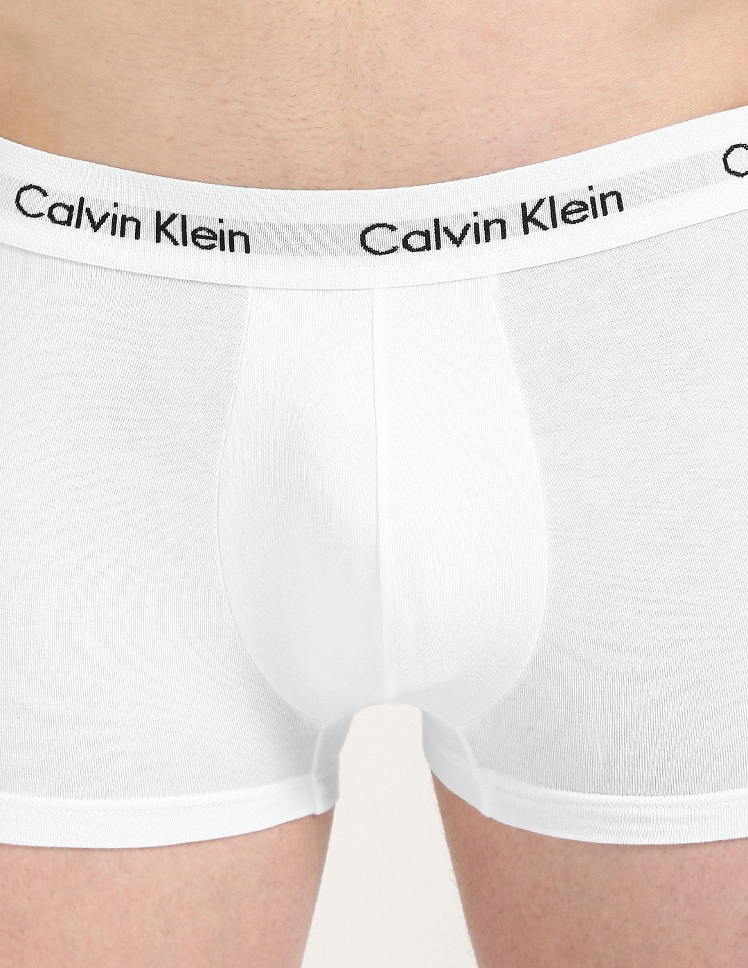Calvin Klein Underwear Low Rise Solid White Trunks - Pack Of 3